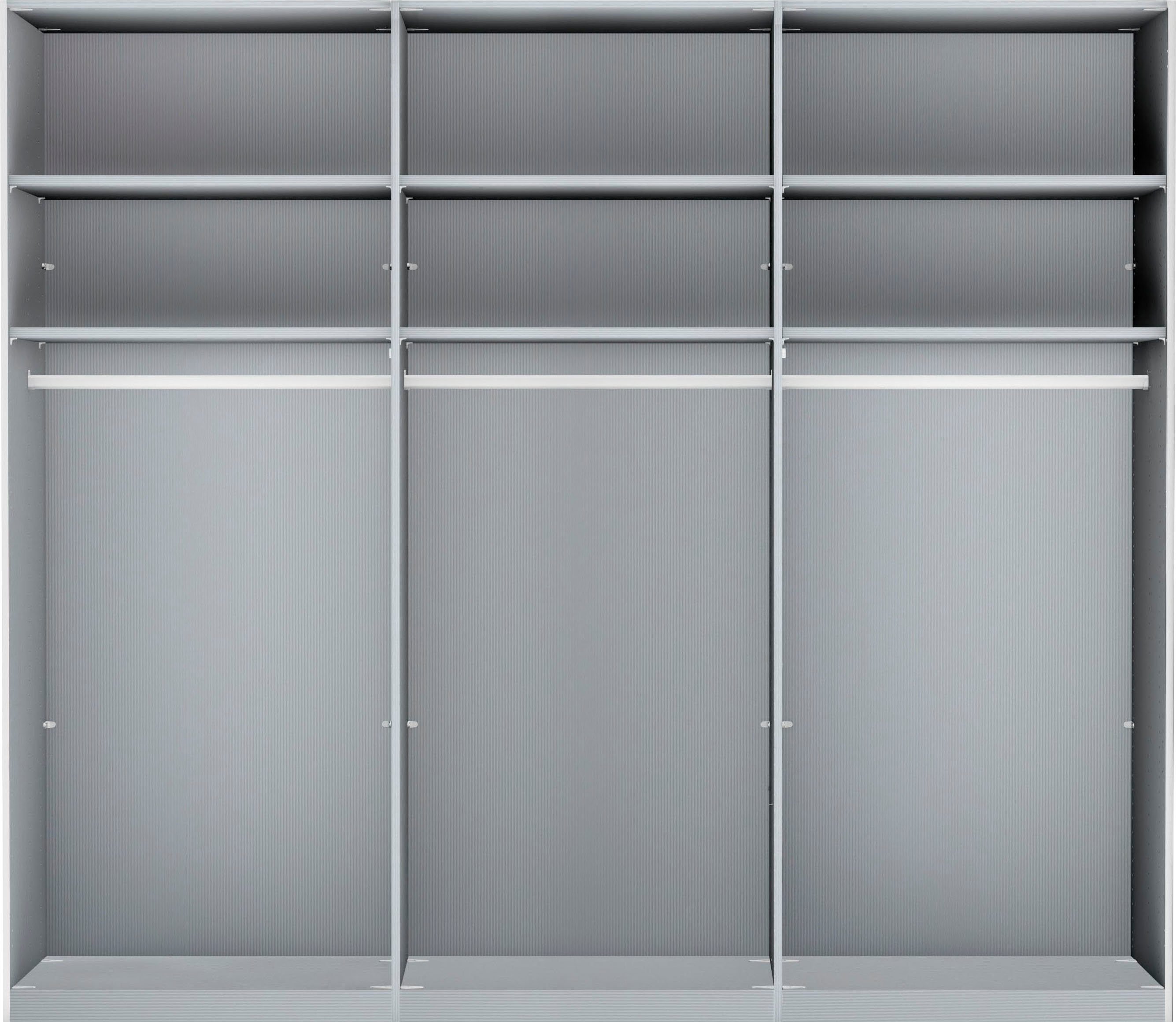 WIEMANN Schwebetürenschrank Monaco, Kleiderschrank, Schrank, Wäscheschrank, mit Schiebetüren (2 Breiten, 2 Höhen 216/236 cm auswählbar, MADE IN GERMANY) hochwertige Glas- und Spiegelfront, variable Inneneinteilung