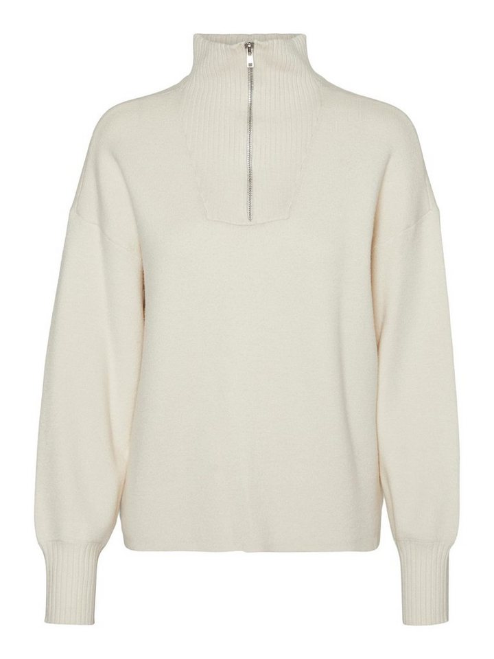 Vero Moda Strickpullover VMGOLDNEEDLE LS ZIP HIGHNECK PULLOVER,  Pflegeleichter Materialmix mit Viskose für ein tolles Tragegefühl