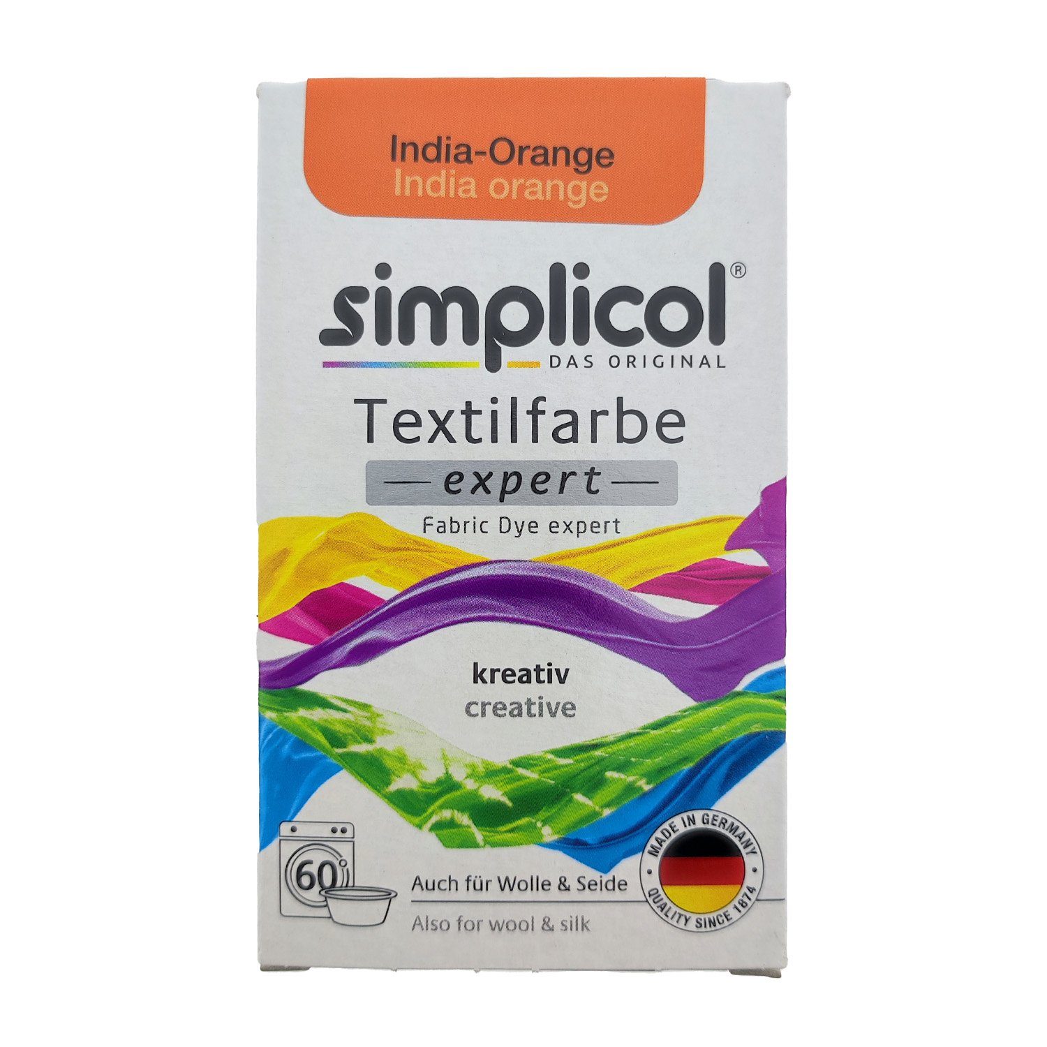 HEITMANN Textilfarbe Simplicol Textilfarbe Expert India-Orange 150g, Farberneuerung Farbauffrischung Batik Textilfärbemittel