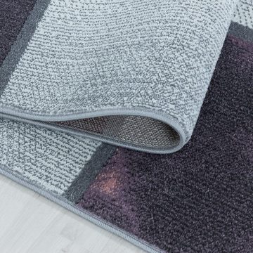 Teppich Kariert Design, Teppium, Rechteckig, Höhe: 8 mm, Kurzflor Teppich Wohnzimmer Kariert Design Violett verschidene größen