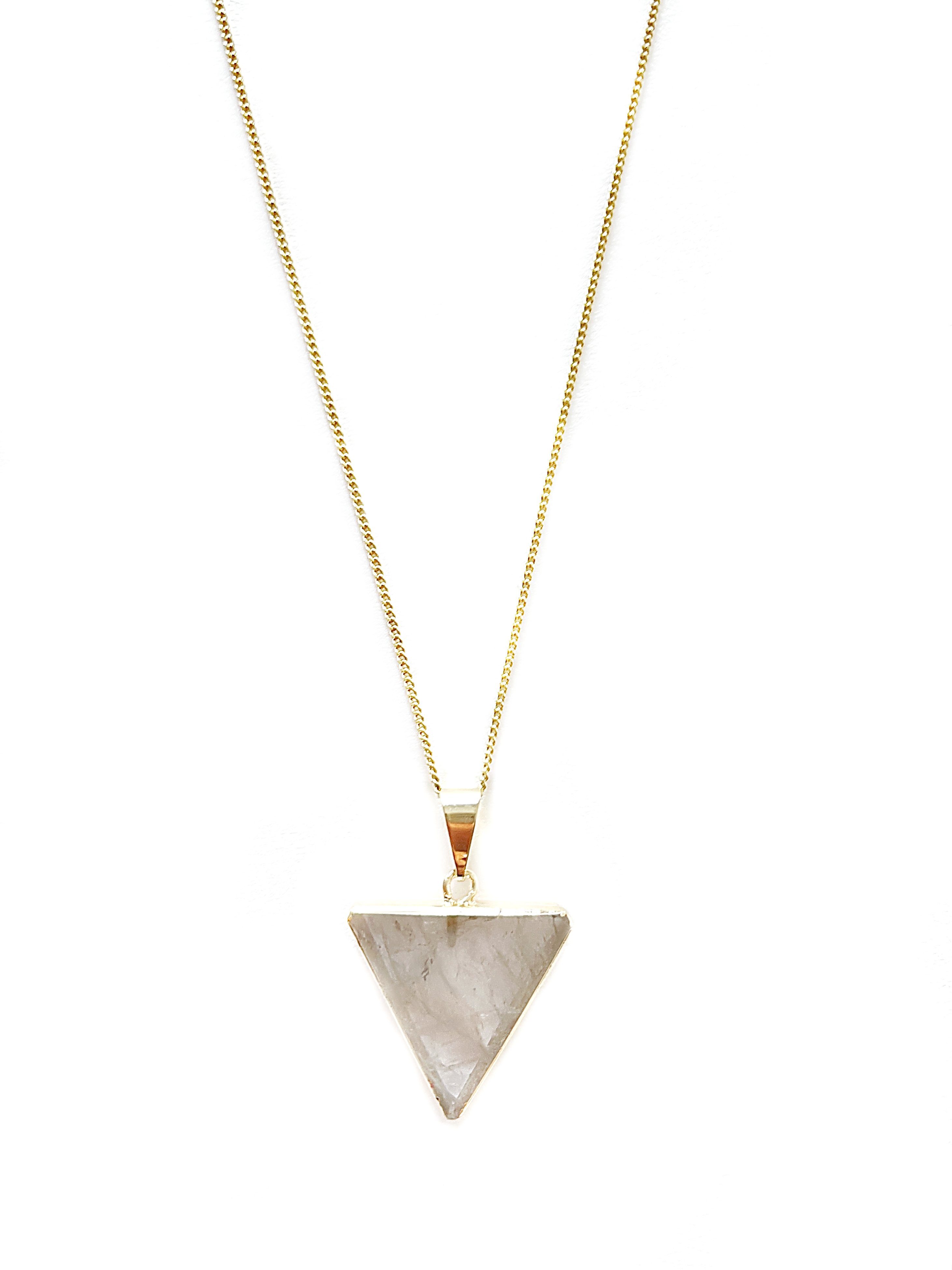 Crystal and Sage Jewelry Kette mit Anhänger Bergkristall Dreieck Halskette vergoldet