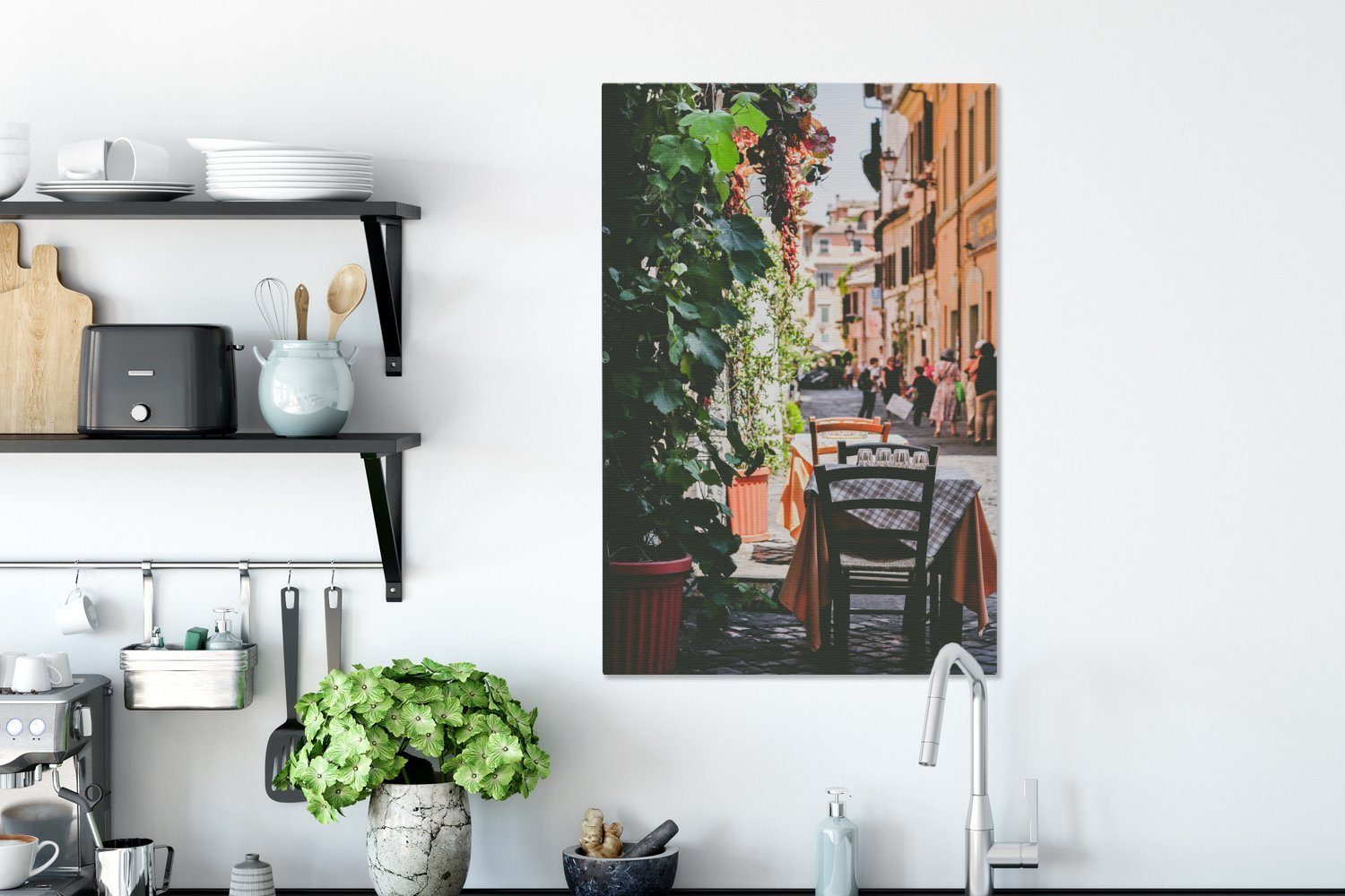 - - Wohnzimmer Schlafzimmer, für Leinwandbild Touristen, (1 Italien Rom Leinwand 40x60 Bilder St), OneMillionCanvasses® cm