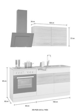 HELD MÖBEL Küchenzeile Trient, mit E-Geräten, Breite 160 cm