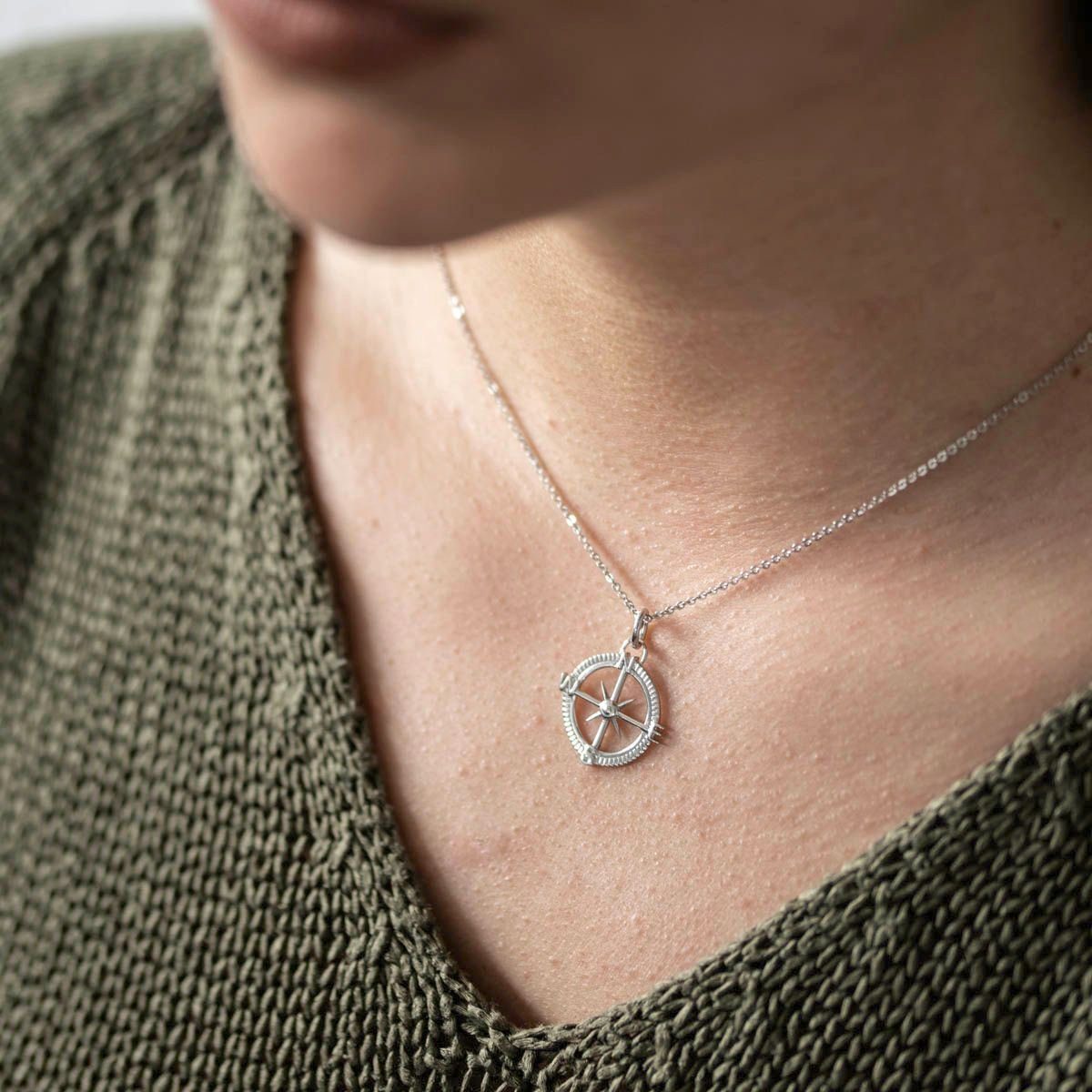 Materia Kettenanhänger Silber Kompass / Windrose günstig online kaufen