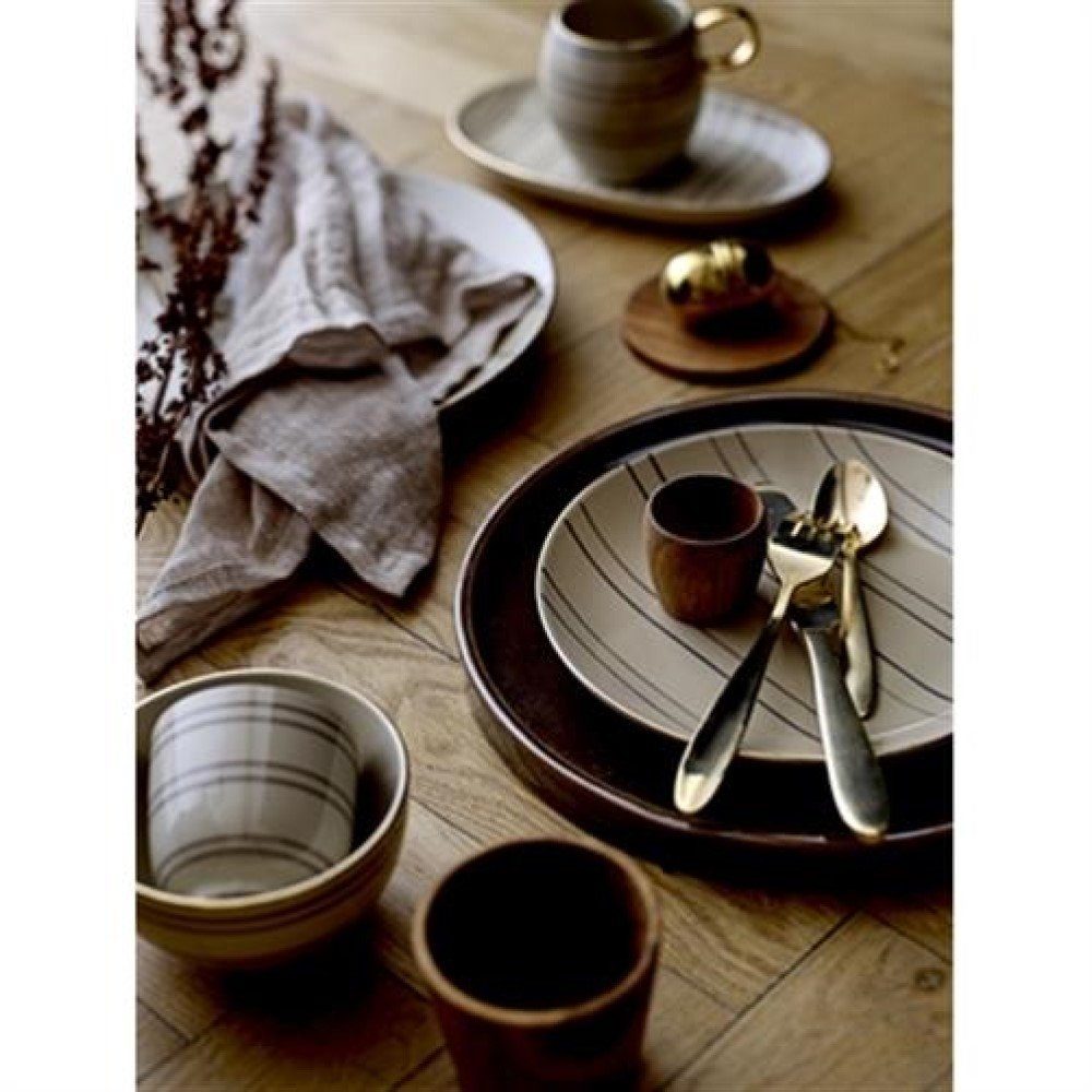 Bloomingville Besteck-Set 21150000, 4-teilig Gold beschichtet Messer Gabel Löffel Dänisches Design