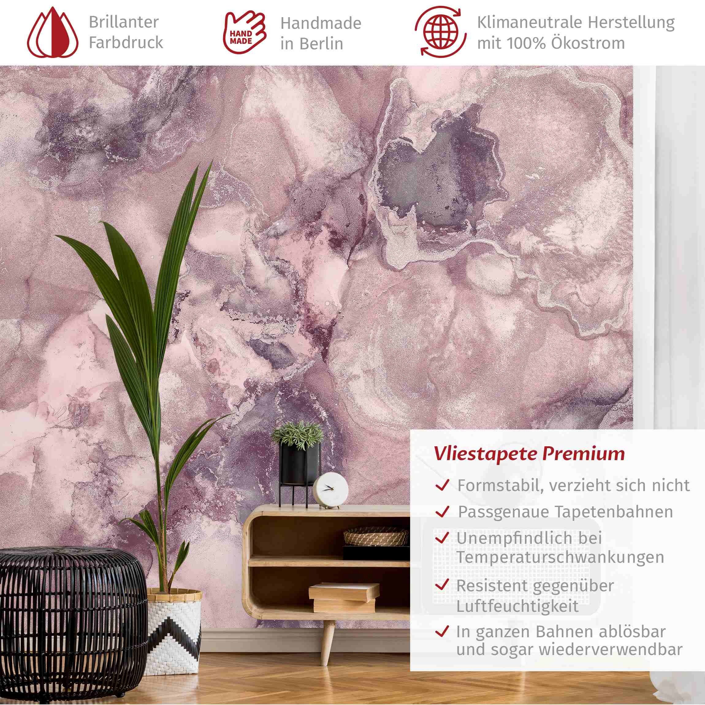Bilderdepot24 Vliestapete Abstrakt Marmor Violett Tapete günstig online kaufen