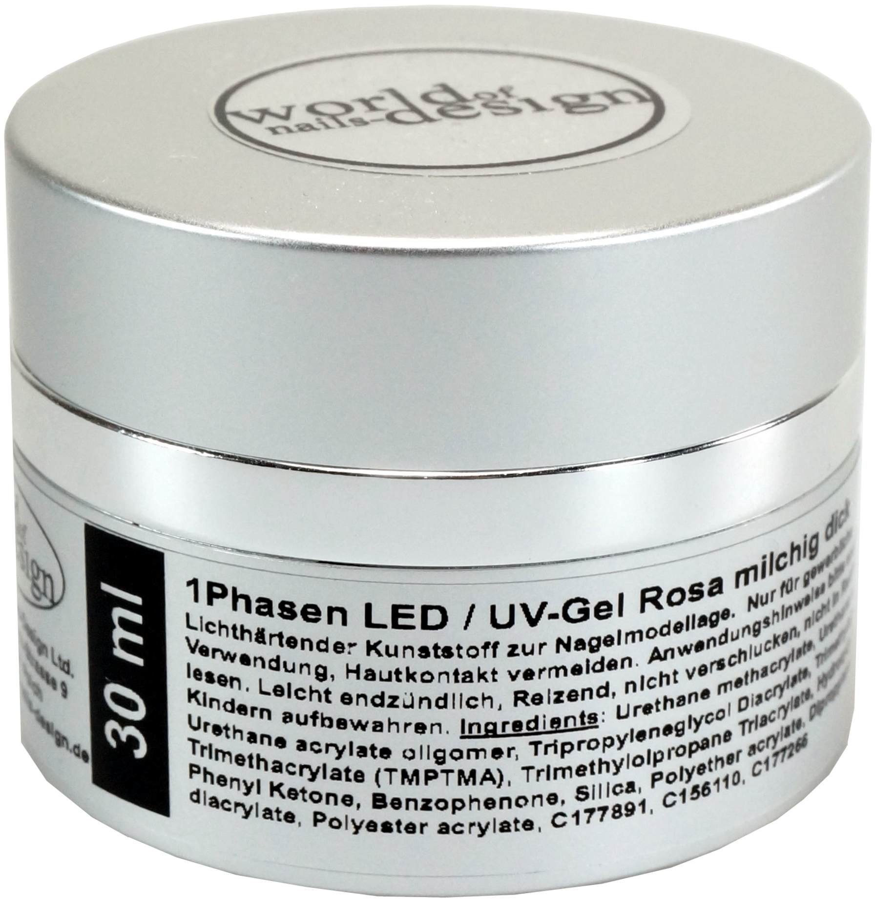 UV-Gel LED / UV-Gel 1 Phasen milky rosé, milchig rosa, Babyboomer Look