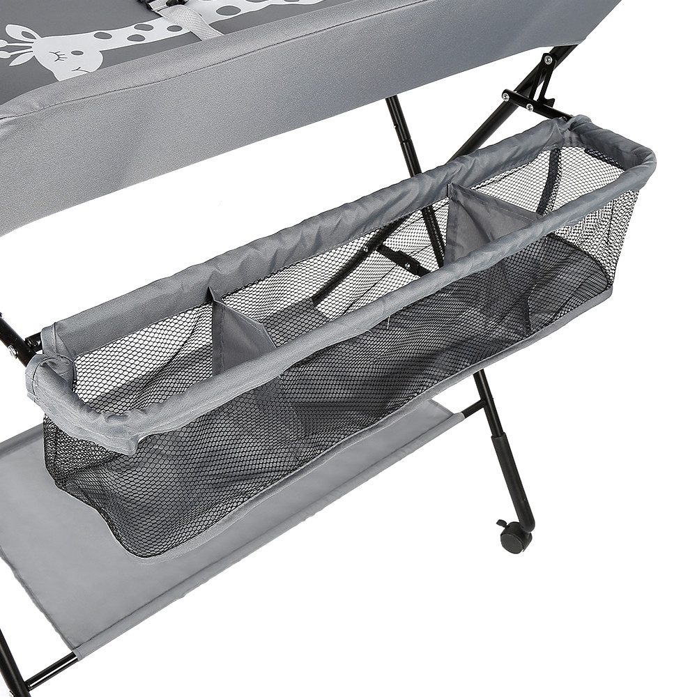JEOBEST Wickeltisch Wickelauflage Mulde Kommode Unterlage Wickeln Baby Kind (KLAPPBAR), (1-tlg), Höhenverstellbar, Wasserdichte, Staufach, Mit Bremse – Bild 5 von 5