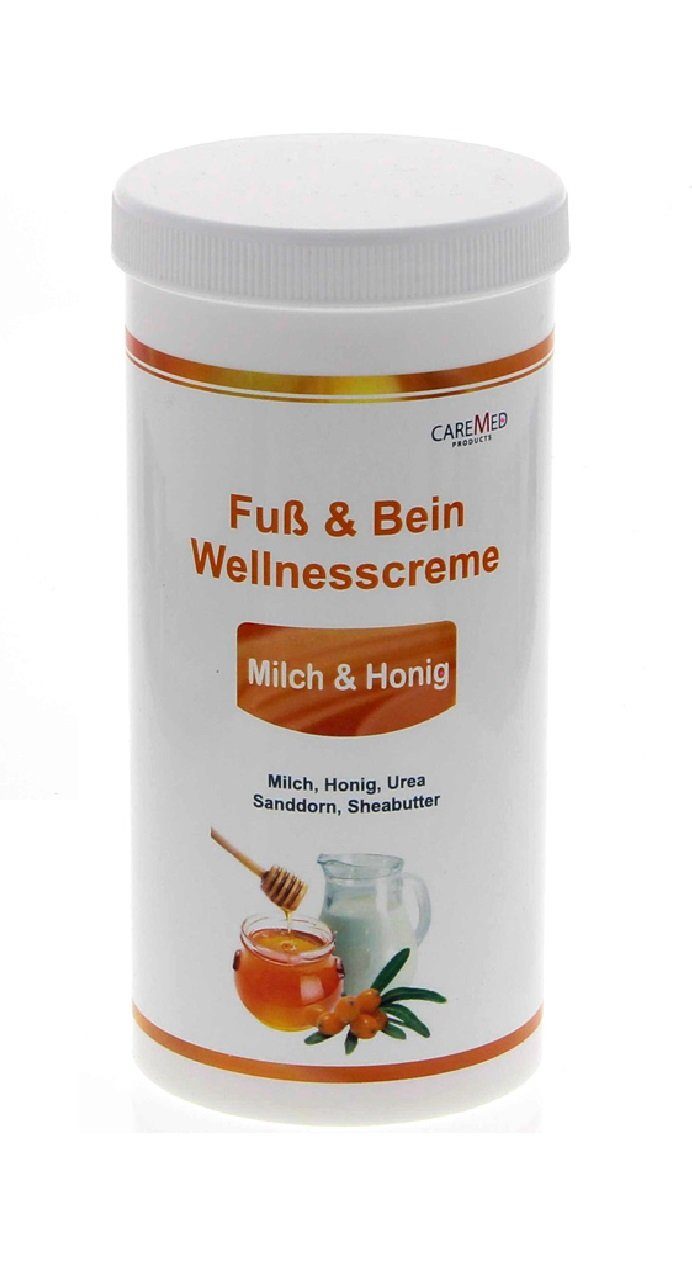 CareMed Fußcreme Fuß & Bein & Milch Wellnesscreme Honig