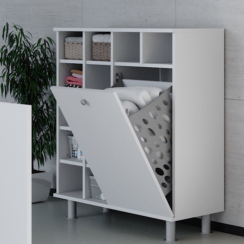 Vicco Wäscheschrank Fynn, Weiß, 78.4 x 91.6 cm (1-St)