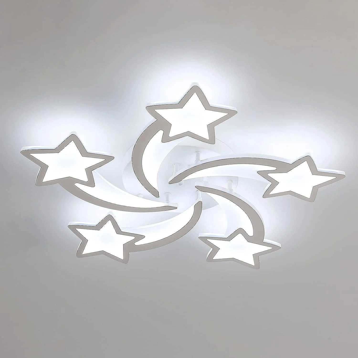Riserva Deckenleuchten LED Deckenleuchte 5-flammig 60W Weiß Acryl Modern 6500K