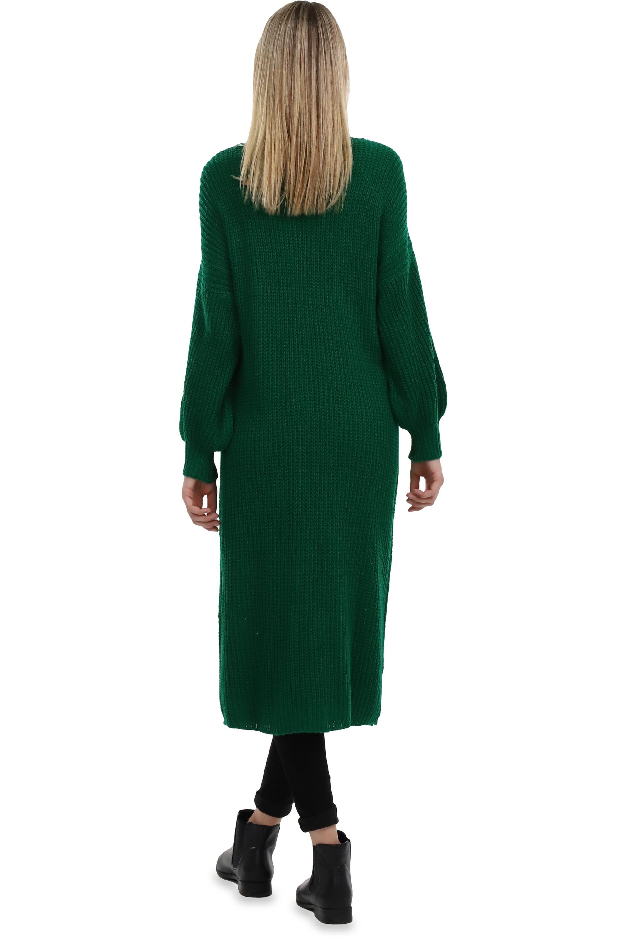 malito more than fashion Longstrickjacke malito Damen Strickmantel, schicker Cardigan, moderne Wollmantel, offene lange Strickjacke in Grobstrick-Optik