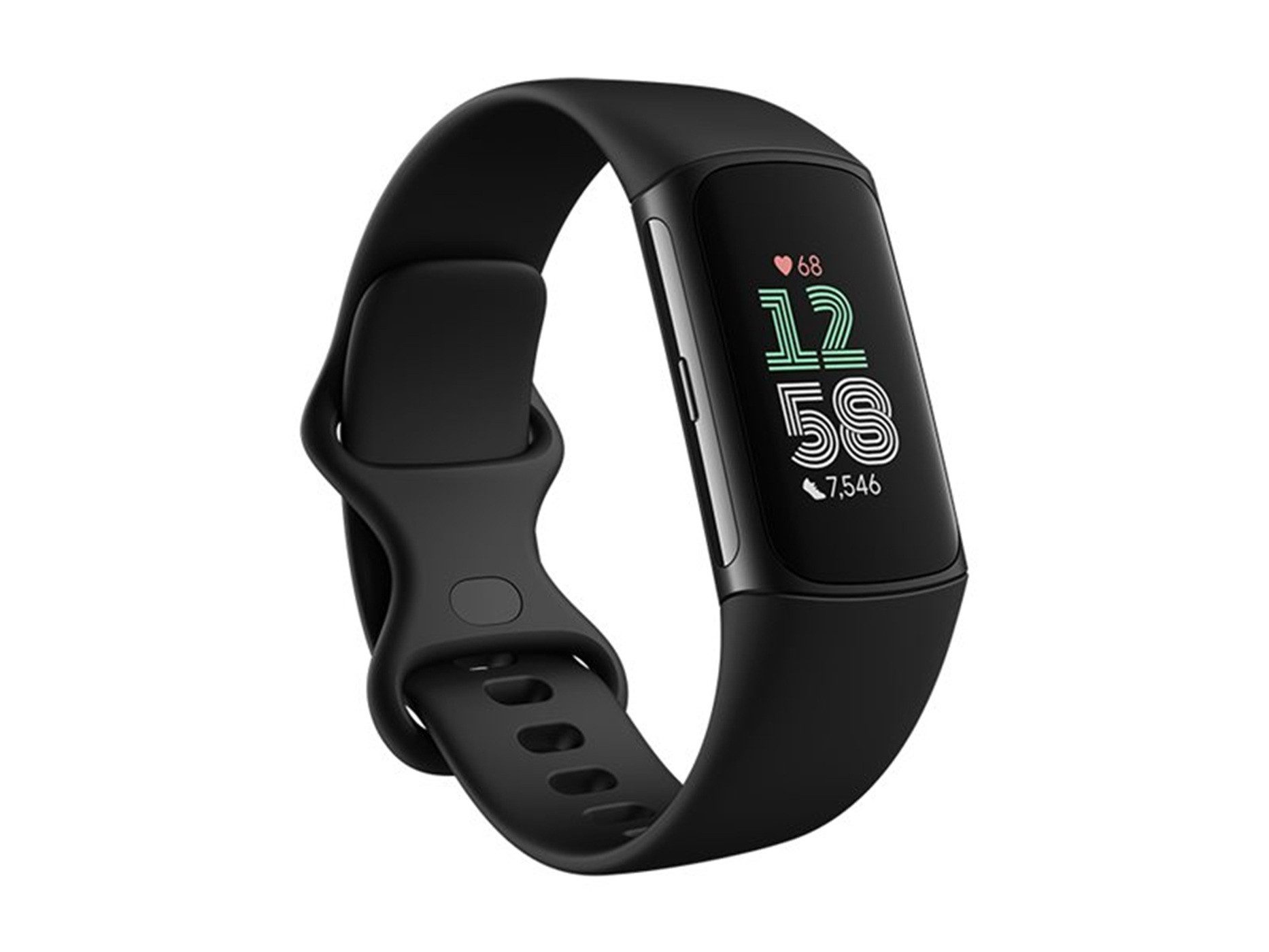 fitbit Sportuhr Fitbit Charge 6 - Schwarz Aluminium Fitnessuhr Smartwatch Charge 6, (1-tlg), Farb-Touchscreen, Herzfrequenzmessung, Schlaftracking