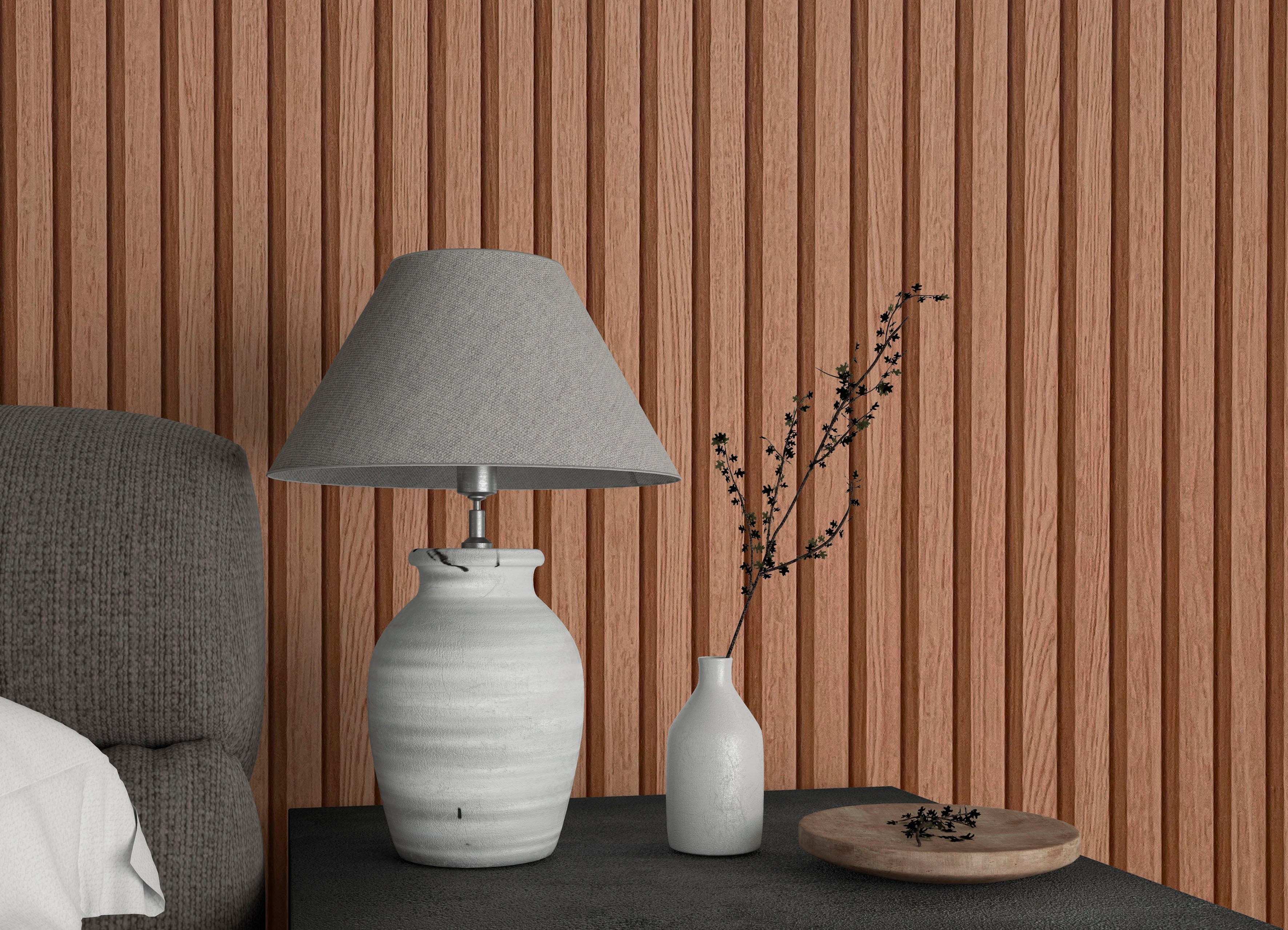 Marburg Vliestapete Timber Wandpaneele Optik, geprägt, matt, 3D moderne Tapete für Wohnzimmer Schlafzimmer Küche