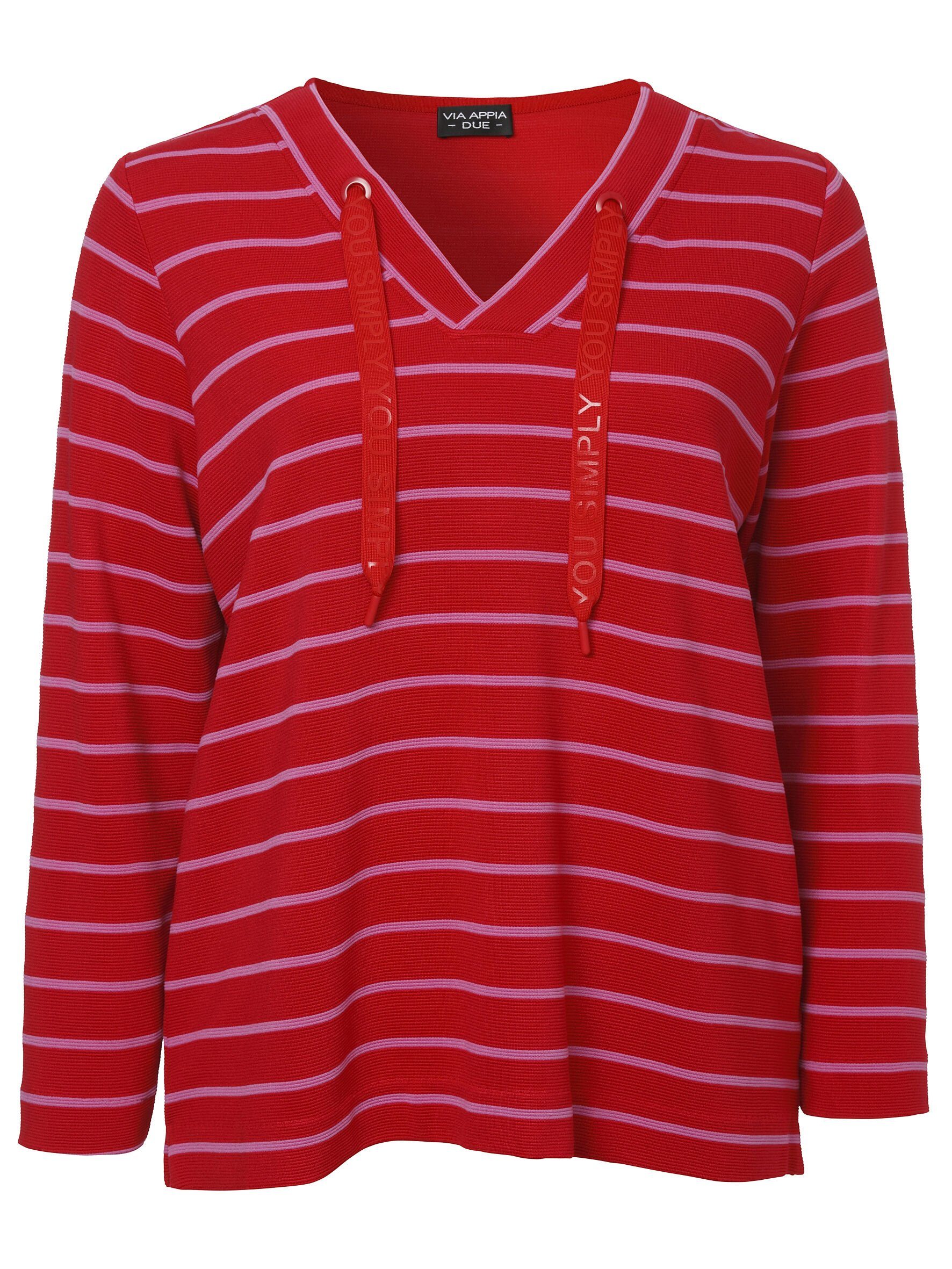 VIA APPIA DUE Sweatshirt Sportives Sweatshirt mit gestreiftem Allover-Muster rot / orchidee | Sweatshirts