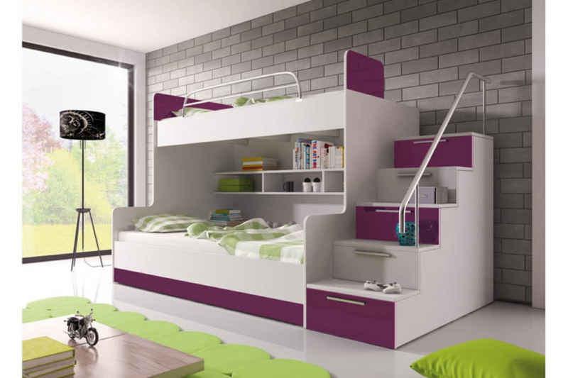 ROYAL24_MARKT Etagenbett - Neueste Designs und Konzepte für Ihr Zuhause. (Premium -, 3-St., PRESTO 2), Trendige Akzente für zeitgemäßes Ambiente.