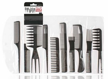 Kosmetex Haarkamm 10er Kamm Set, schwarz, professioneller Haarstyling-Kämme