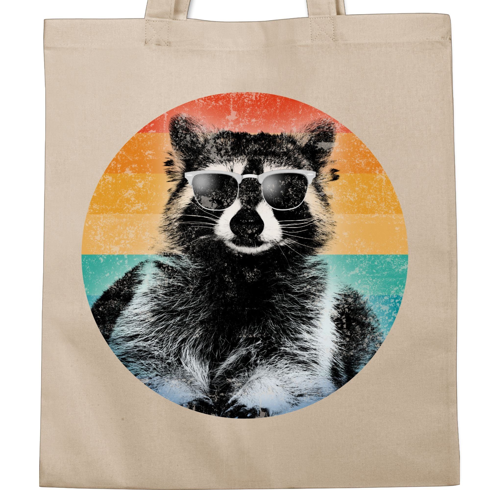 Shirtracer Umhängetasche Cooler Waschbär Raccoon, Vintage Retro