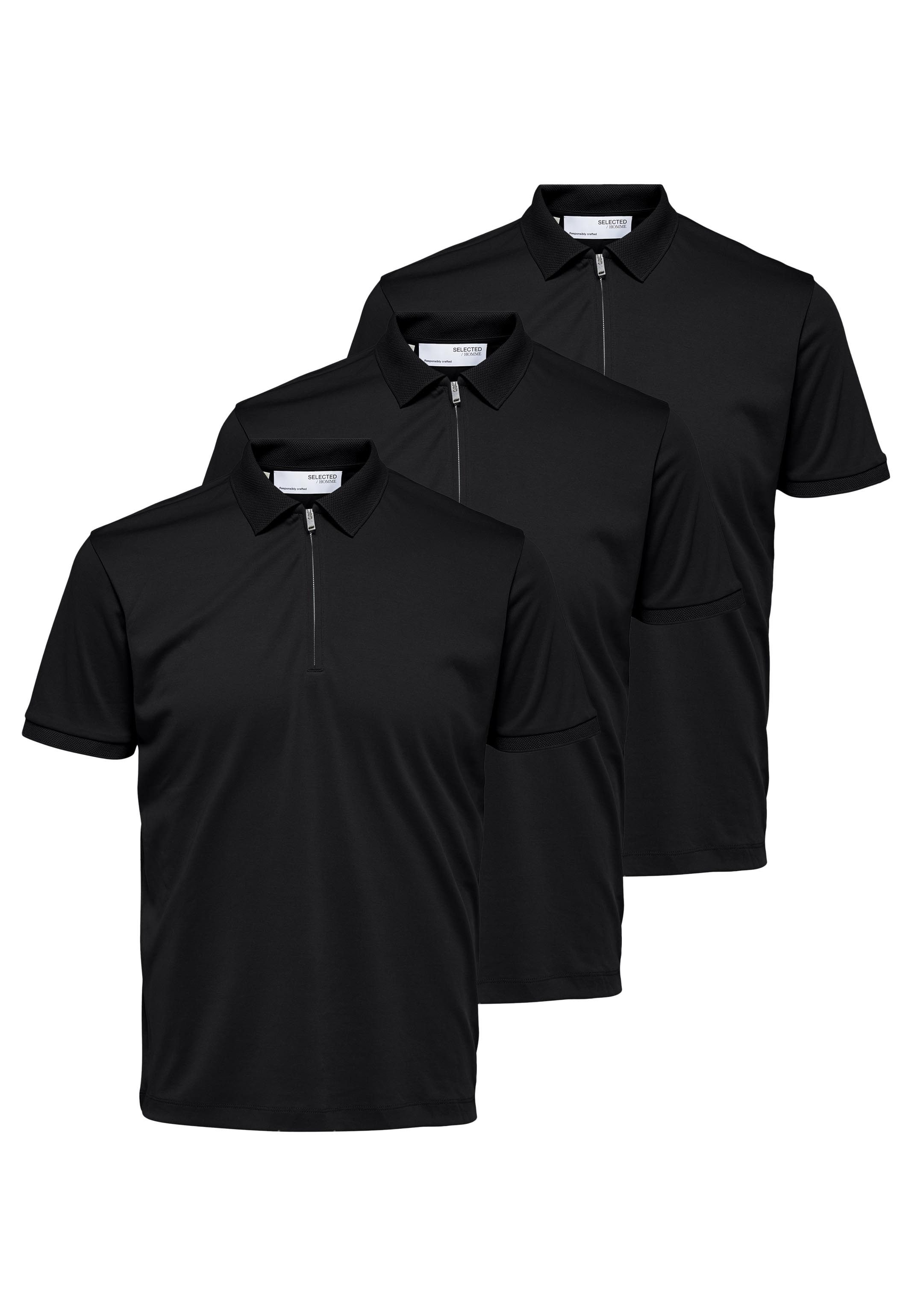 Selected Poloshirt 3er Pack Fave Poloshirt - Baumwolle - Atmungsaktiv