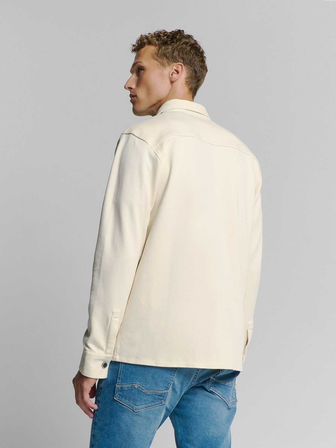 NO EXCESS Langarmhemd No Excess Sweat Overshirt mit Knopfverschluss günstig online kaufen