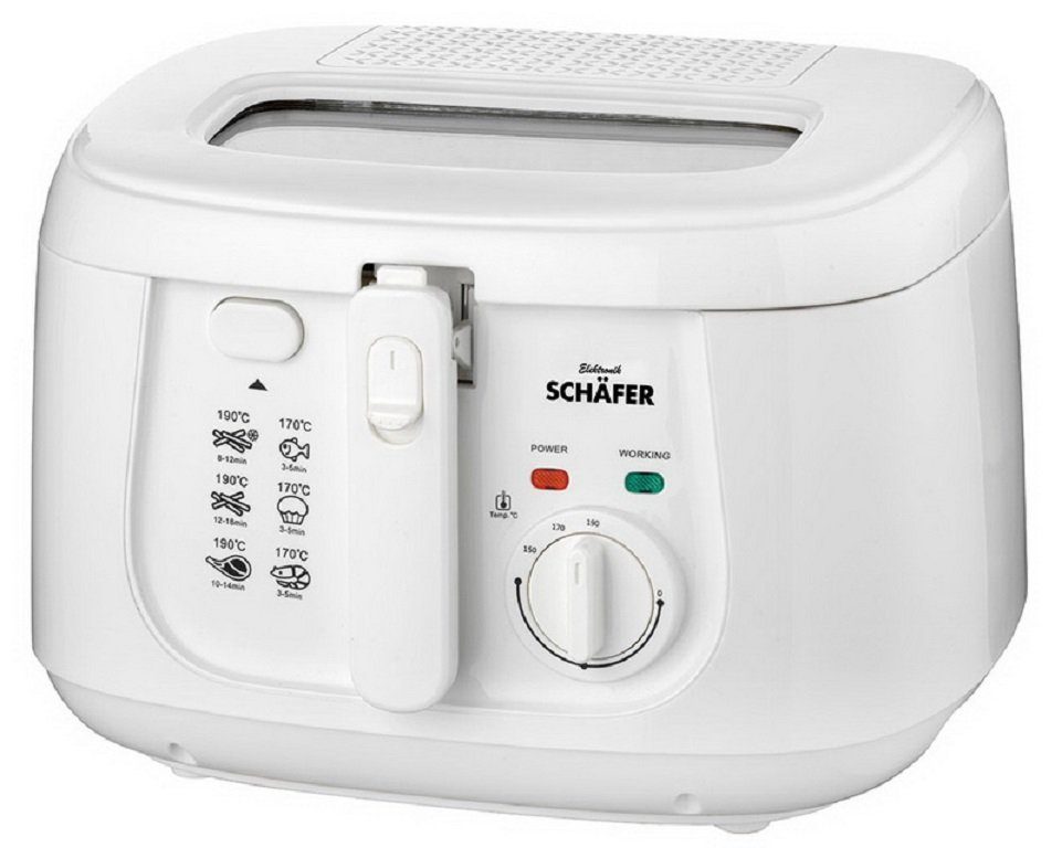 Schäfer Elektronik Fritteuse, 1800 W, Deckel mit Sichtfenster