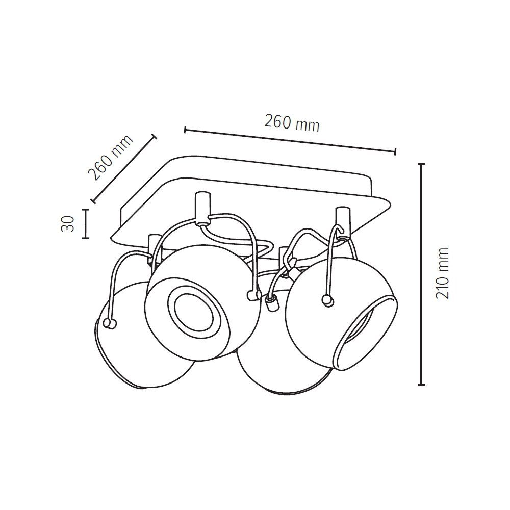 in Made LED-Leuchtmittel, und BALL, LED Inklusive wechselbar, Schwenkbare Light Deckenleuchte flexible Spots, SPOT EU Neutralweiß,