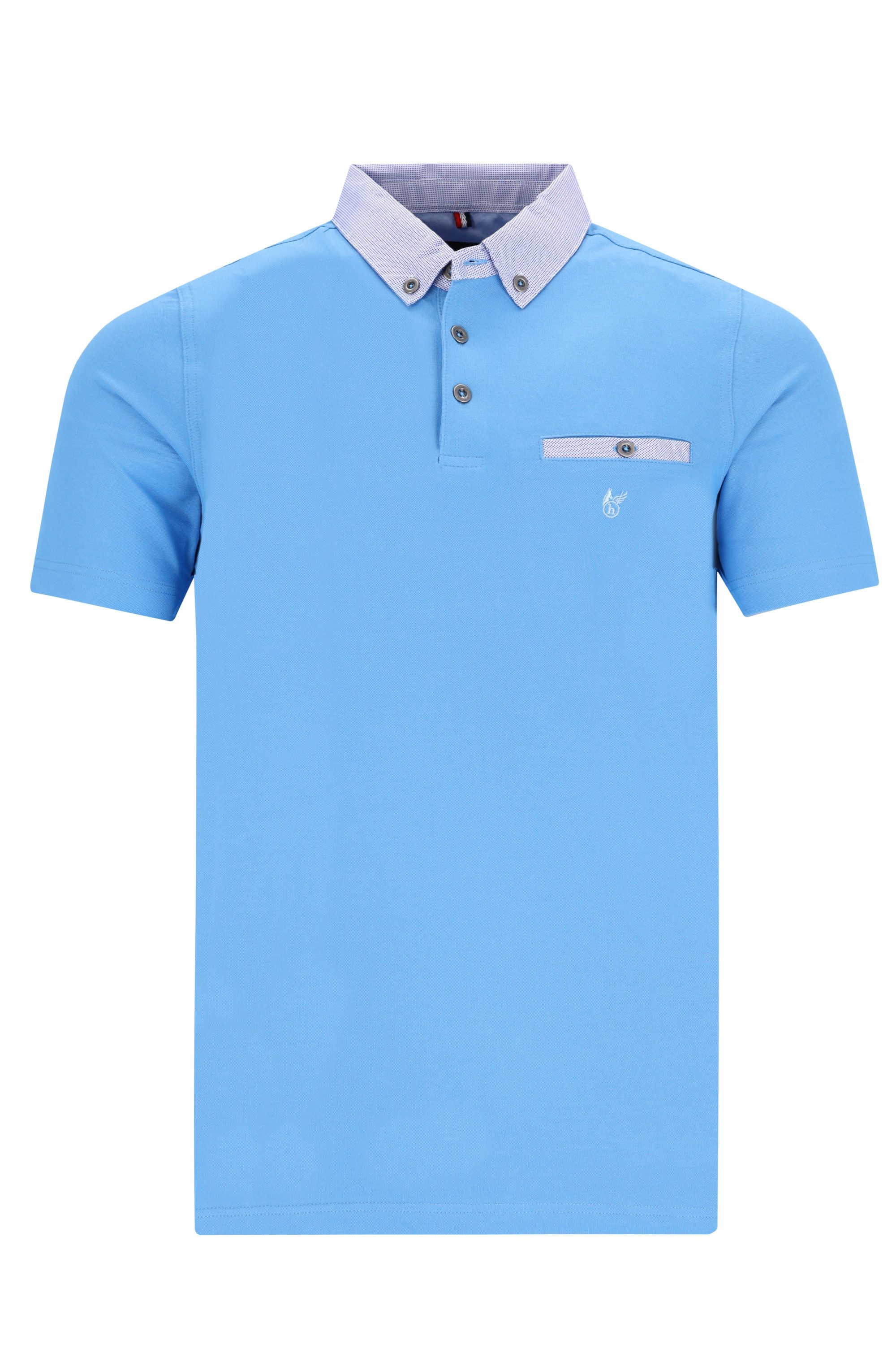 Hajo Poloshirt H Polopique Stay FreshButton Down sky