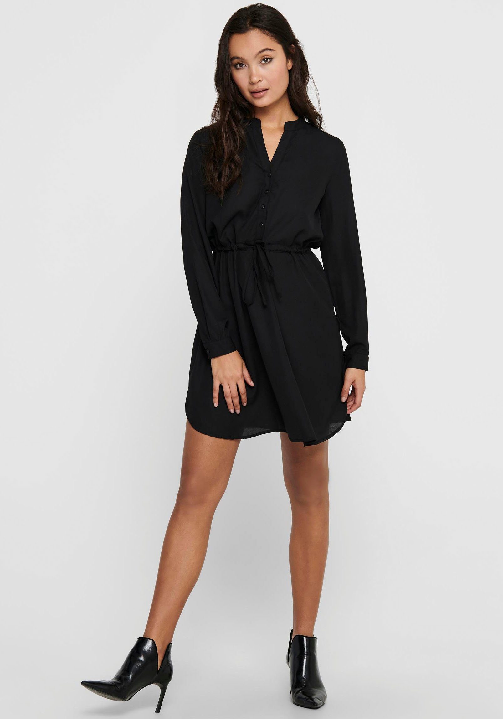 ONLY Druckkleid ONLCORY V-NECK Black L/S TUNIC