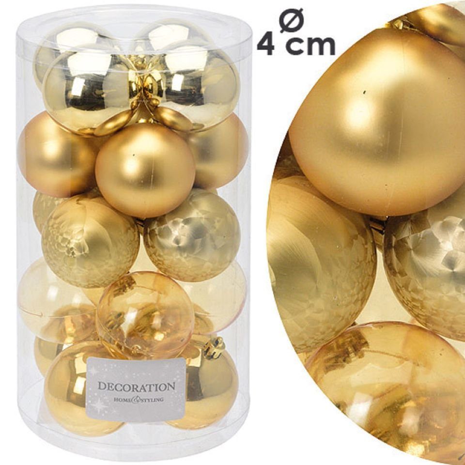 Gravidus Weihnachtsbaumkugel 20er Weihnachtsbaum Kugeln Kunststoff Gold | Weihnachtskugeln