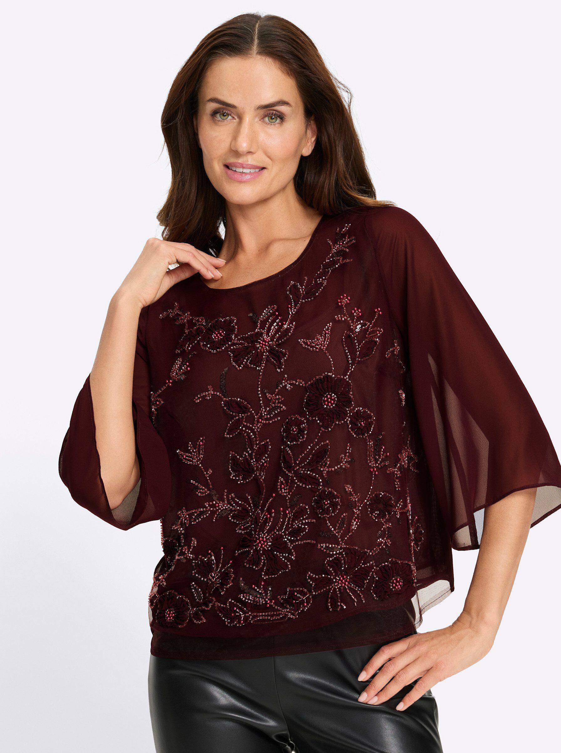 heine Klassische Bluse Stickereibluse 3/4-Arm