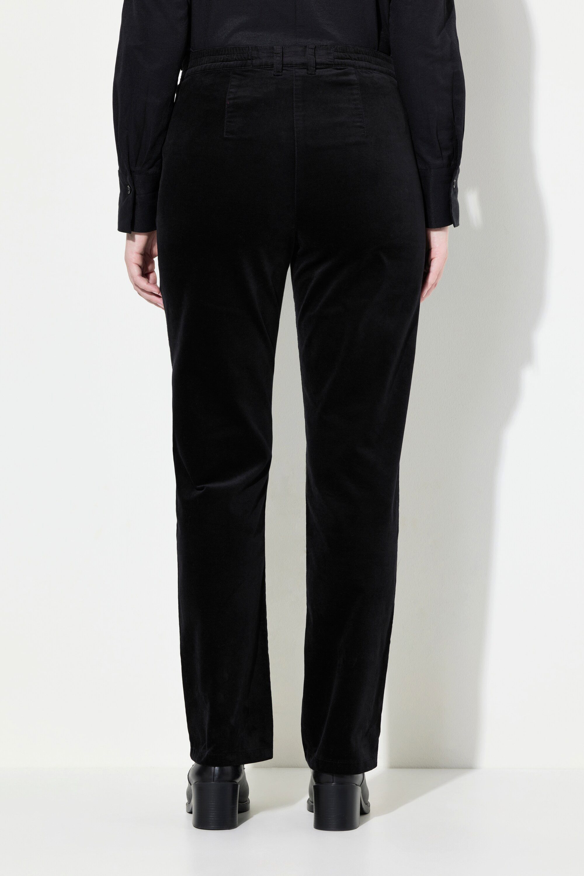 Ulla Popken Funktionshose Samthose Mony konisches Bein Komfortbund Stretch