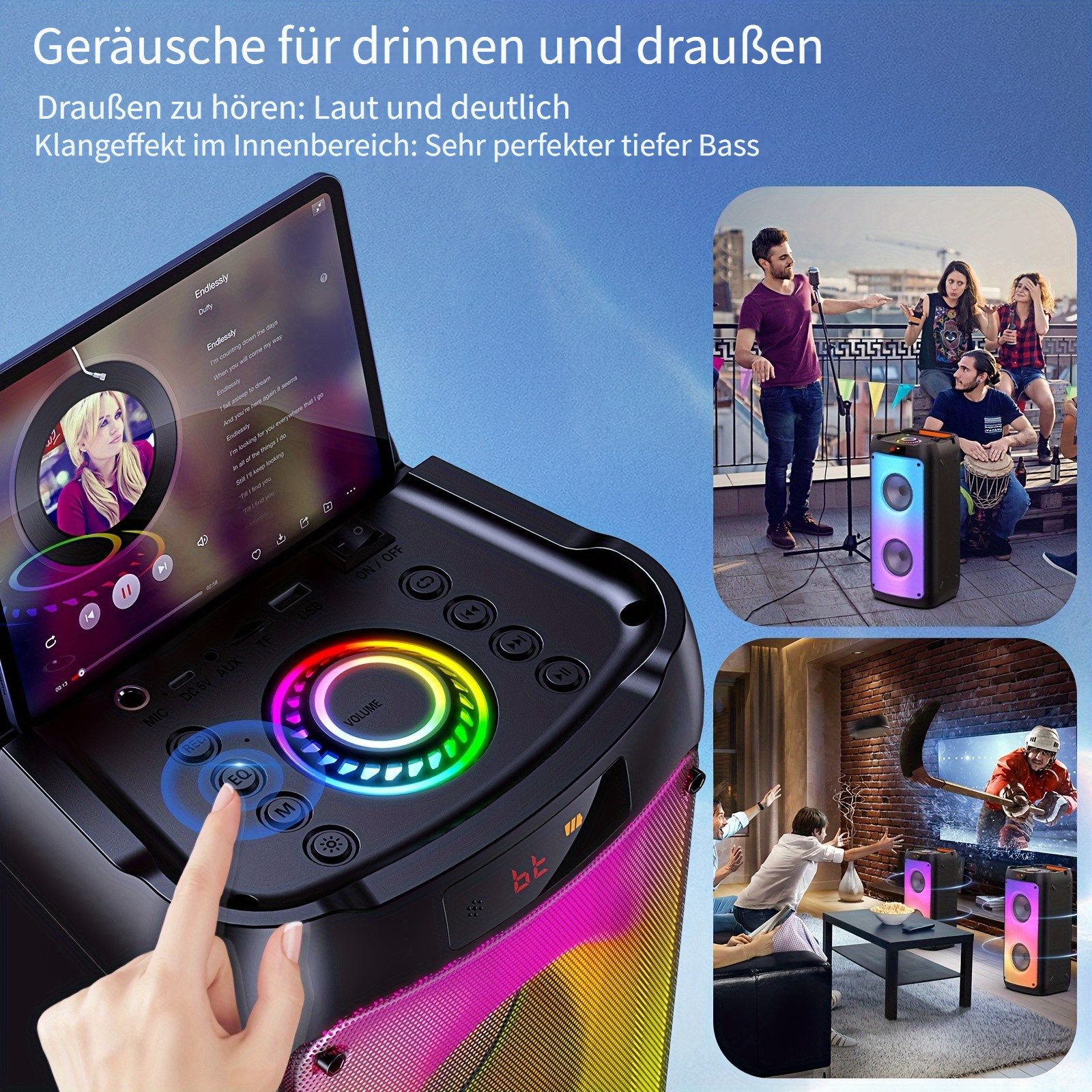 JYX Party Tragbare Bluetooth-Lautsprecher (für Holiday Party)