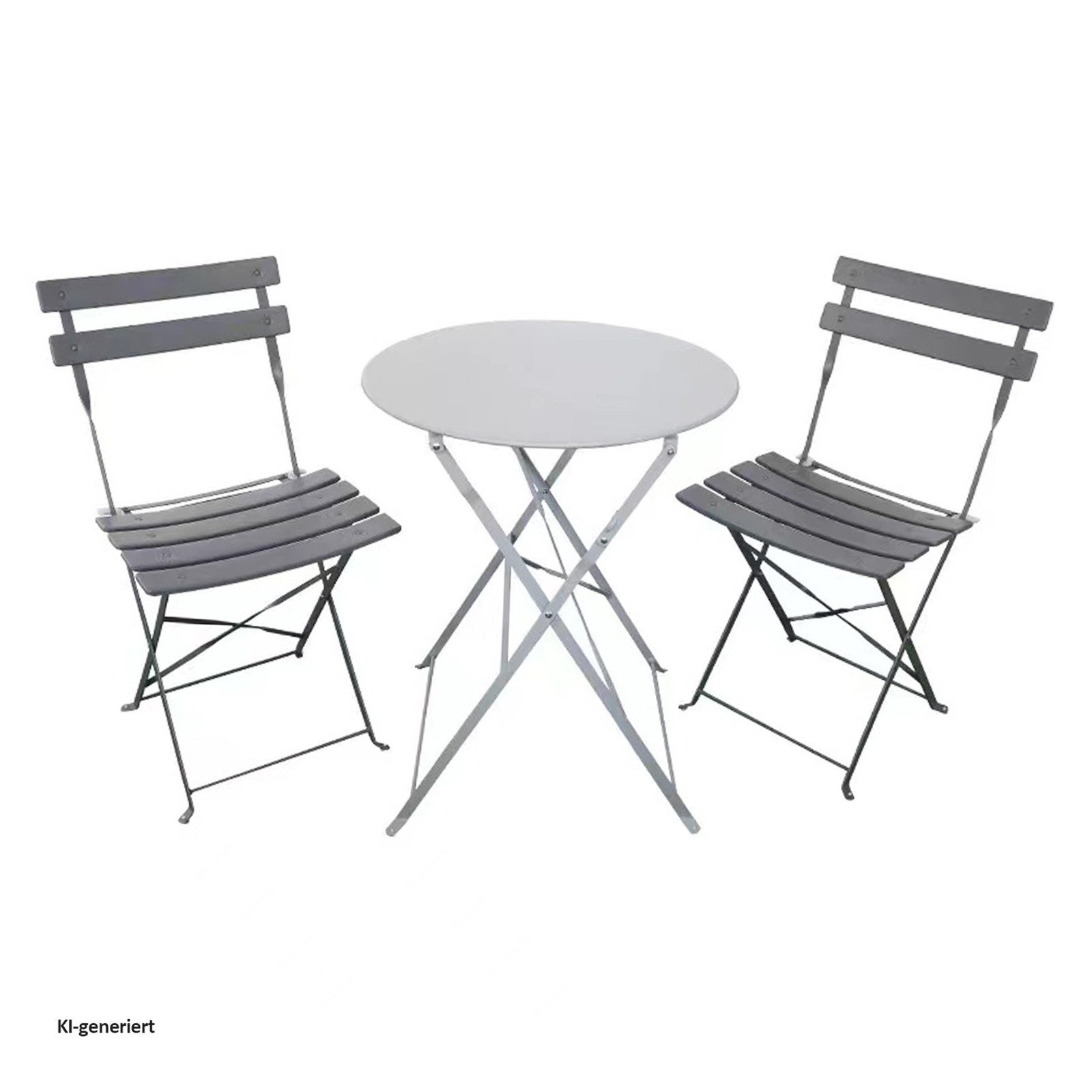 HTI-Living Küchentisch Essgruppe 3-teilig Cavo Grau (Set, 3-St., 1 Tisch, 2 Stühle), Sitzgruppe Küchentisch Küchenstuhl