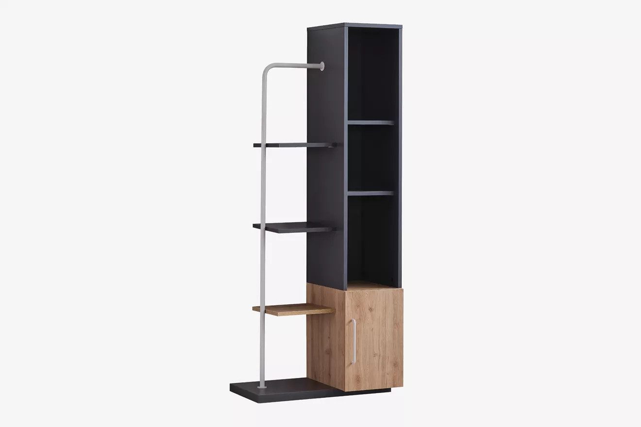 Möbel-Zeit Bücherregal HARVEY – Modernes Standregal – 5 offene Fächer & 1 geschlossenes Fach