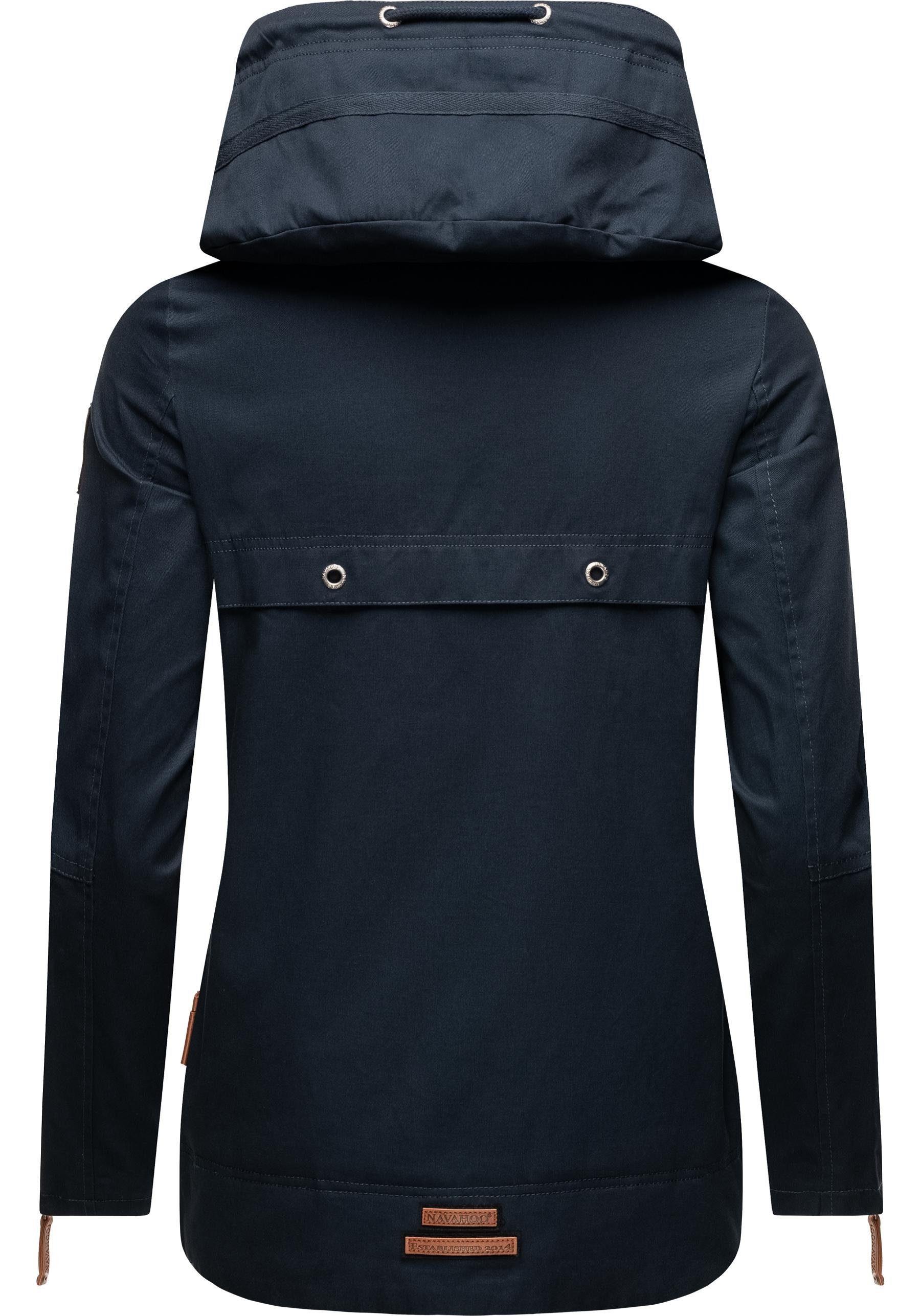 Navahoo Outdoorjacke Wekoo moderner Damen Übergangsparka aus Baumwolle mit Kapuze