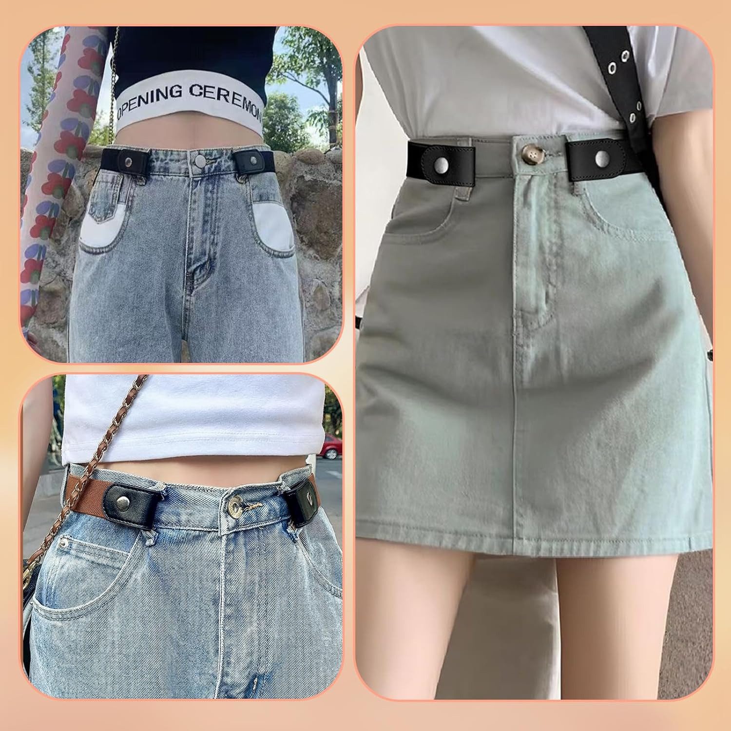 nsihing Stretchgürtel Elastischer Gürtel ohne Schnalle für Damen und Herren,Unsichtbarer verstellbarer Gürtel für Herren,elastischer schnallenloser Gürtel
