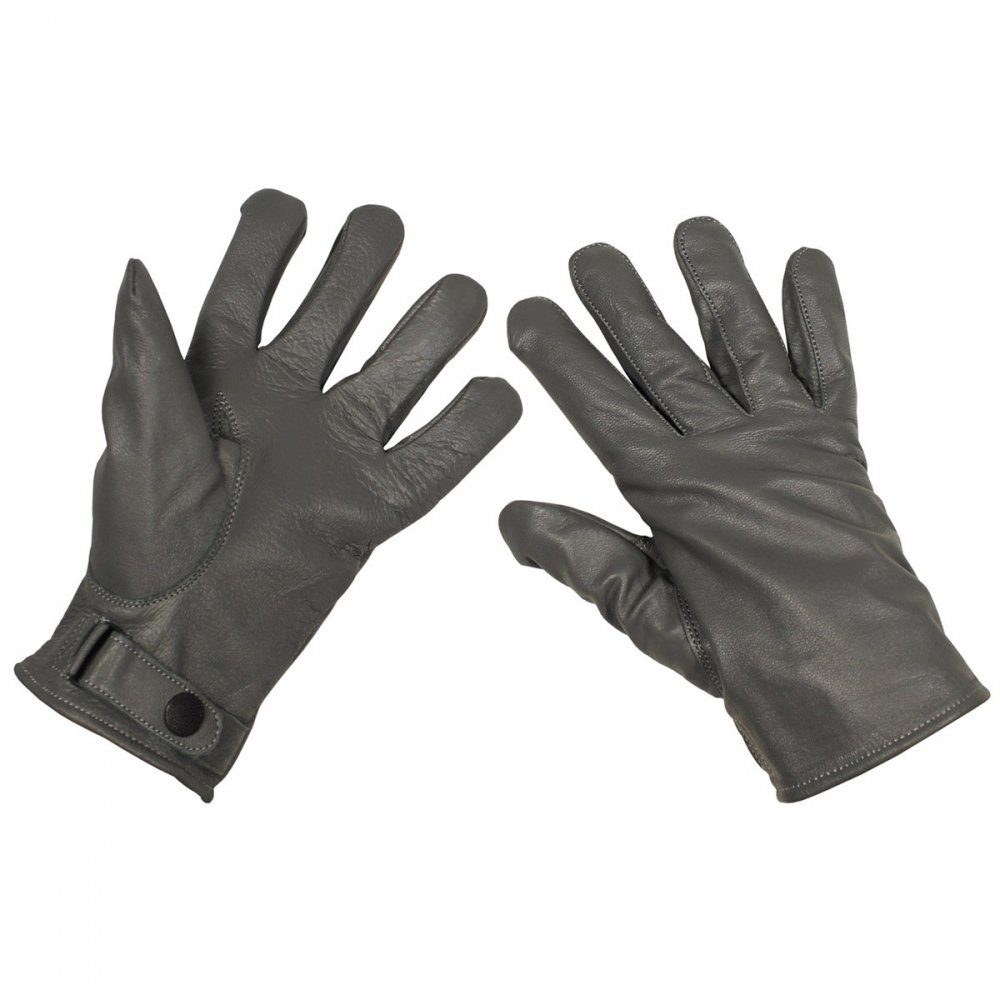 Damen Handschuhe MFH Lederhandschuhe BW Lederhandschuhe, gefüttert, grau, Mod. - S