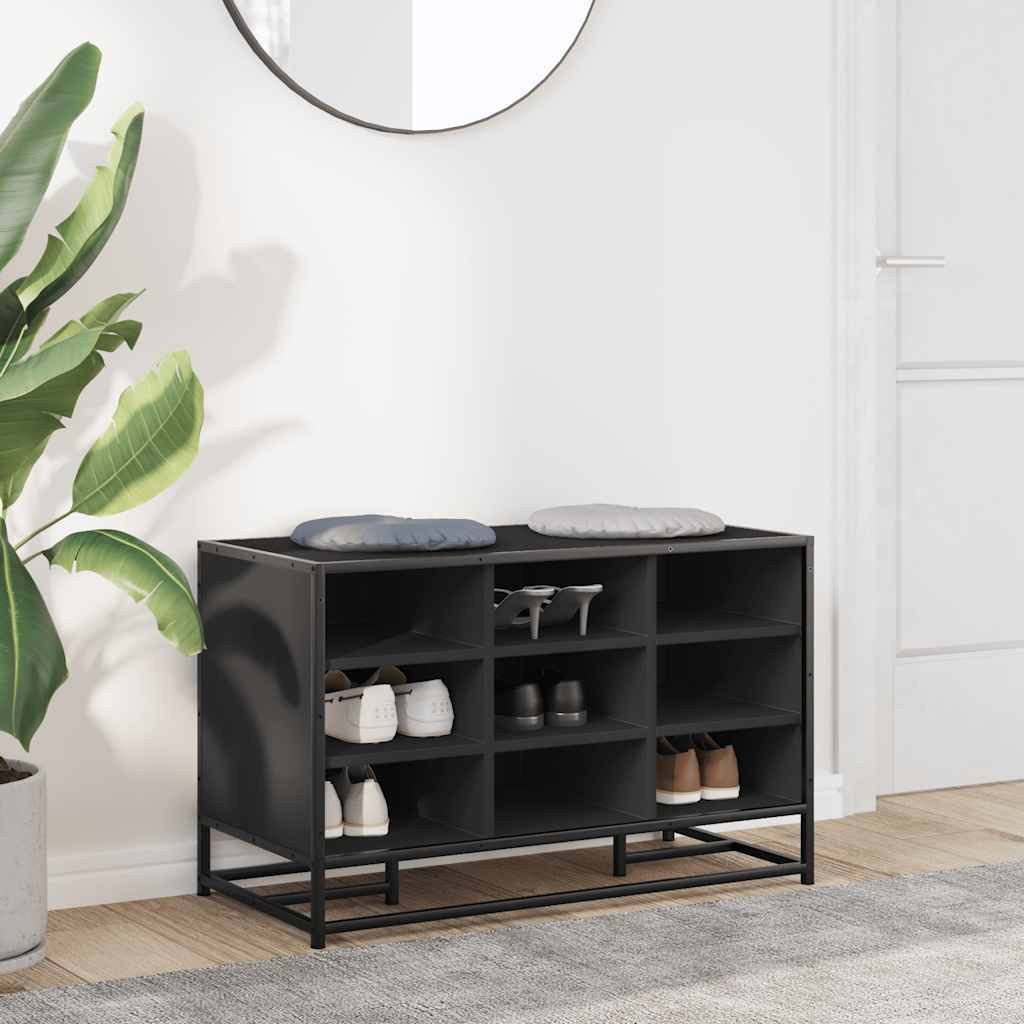 vidaXL Sitzbank Schuhbank Schwarz 84x40x53,5 cm günstig online kaufen