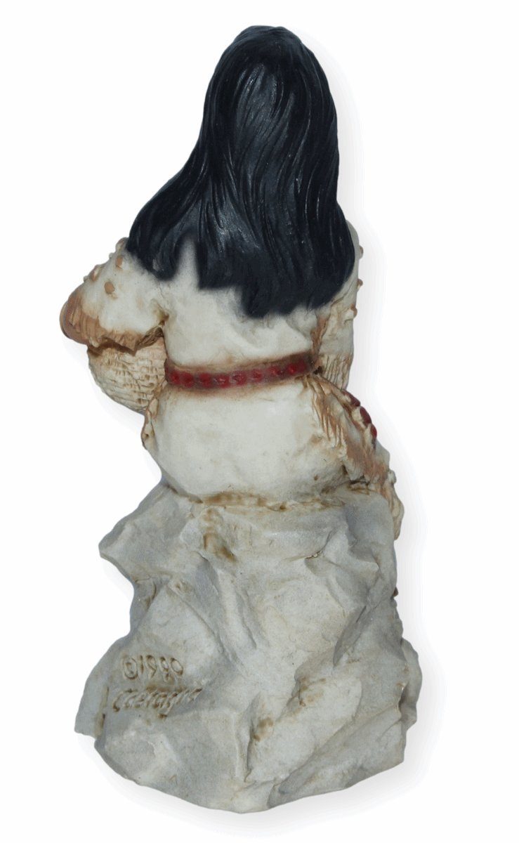 Pocahontas 12,5 American Figur H Felsen cm auf Castagna Dekofigur Castagna Native