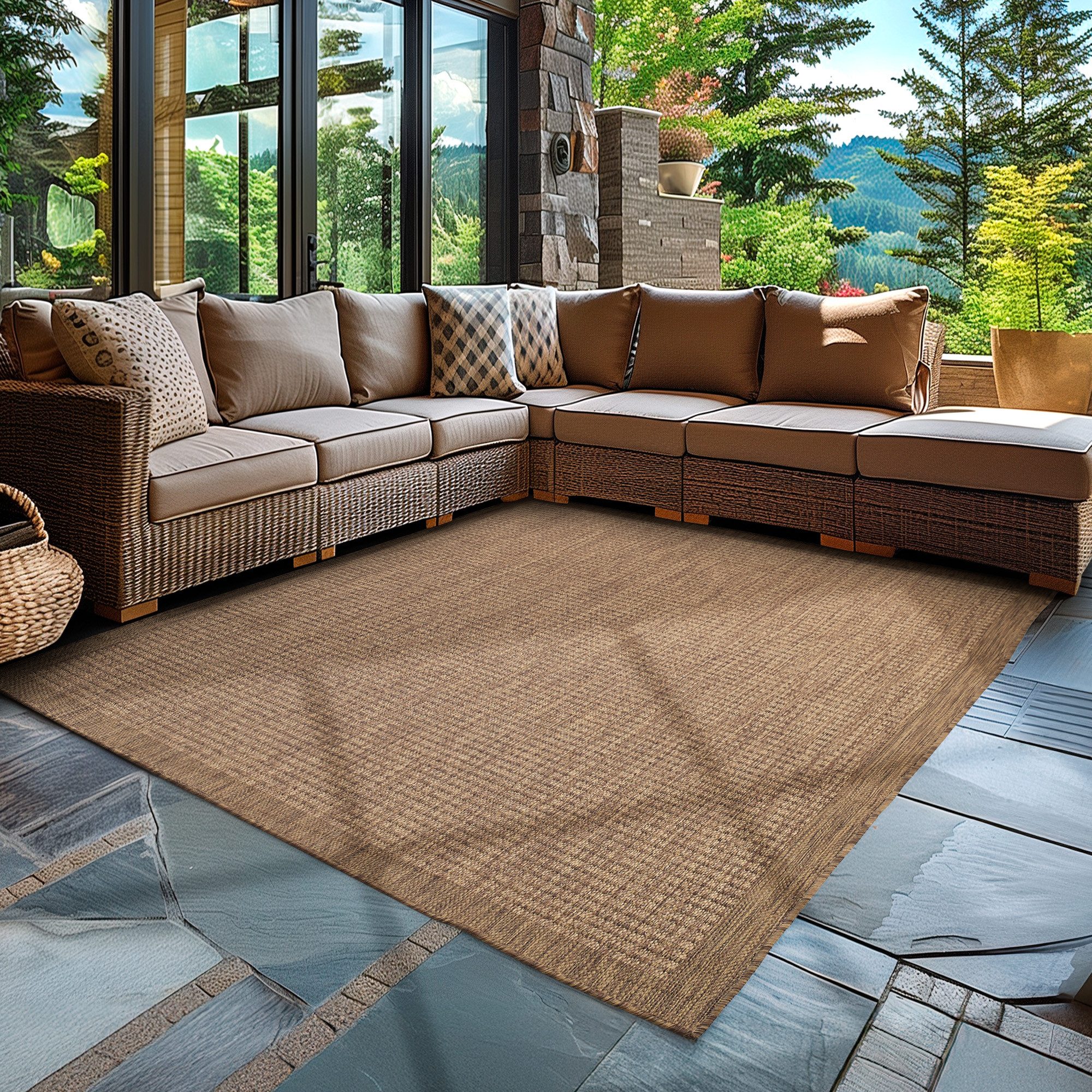 Carpettex Outdoorteppich Unicolor, Rechteck, Höhe: 3 mm, Teppich Wetterfest günstig online kaufen