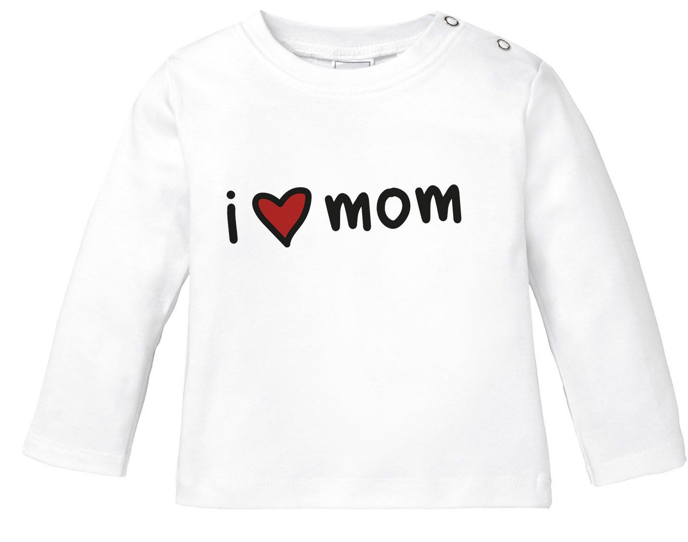 SpecialMe Rundhalsshirt Baby Langarmshirt I love Mom Geschenk Mama Muttertag Geburtstag