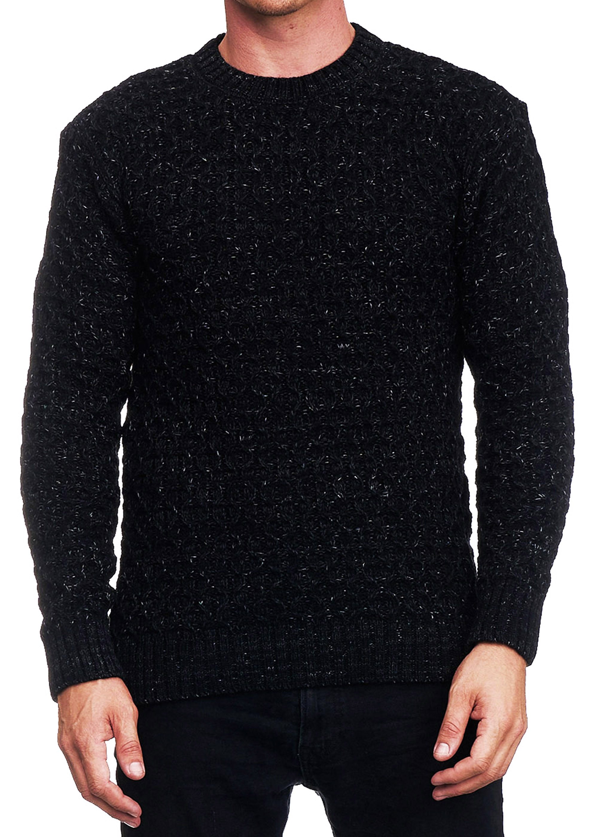 Rundhalspullover Strick-Pullover Schwerer Grob-Strick Herren Rundhals Pullover