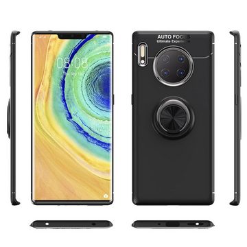 Nalia Smartphone-Hülle Huawei Mate 30 Pro, Matte Silikon Hülle mit Ring / Drehbarer Fingerhalter / Standfunktion