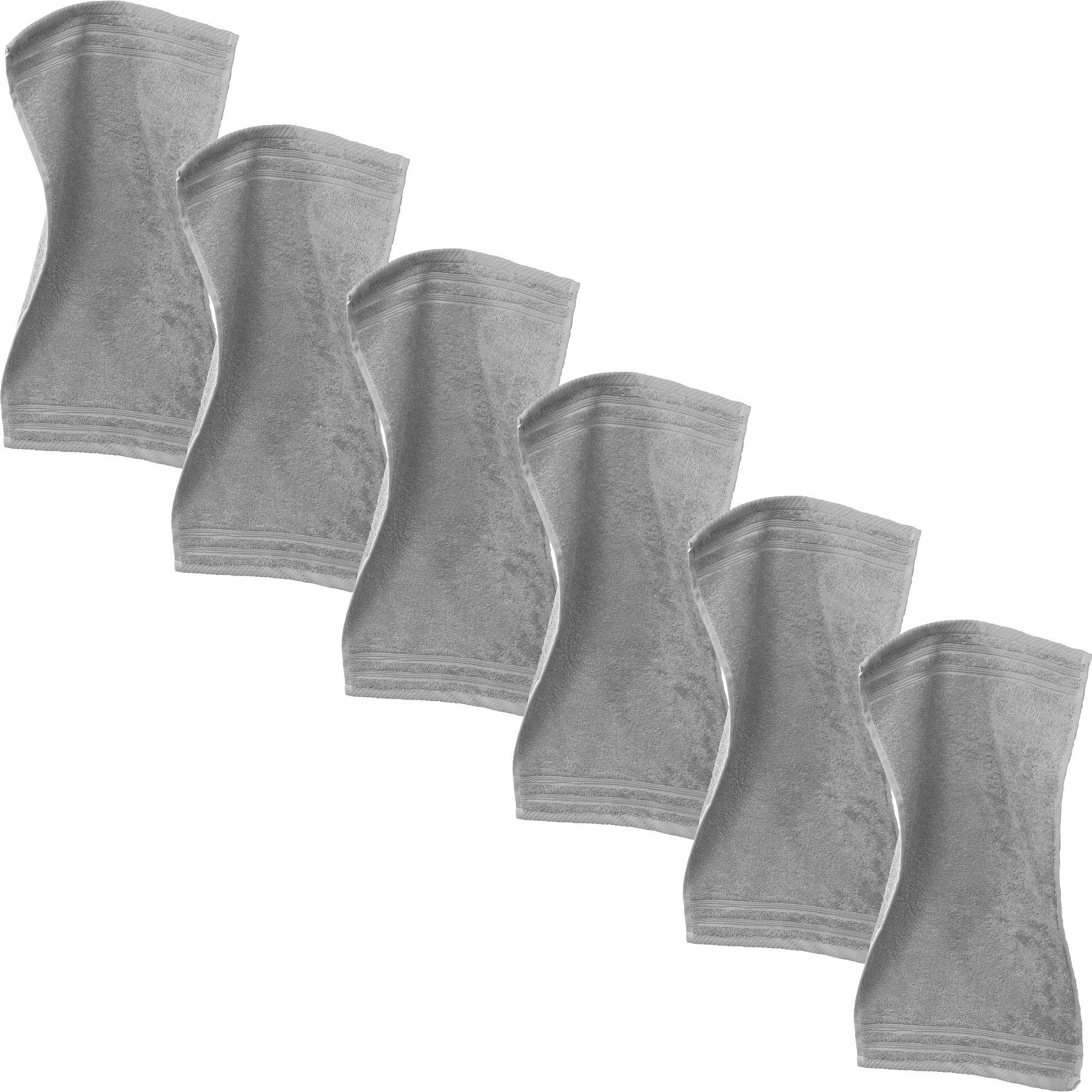 Erwin Müller Gästehandtuch Gästetuch "Heidelberg" 6er-Pack, Frottier, Walk-Frottier Uni