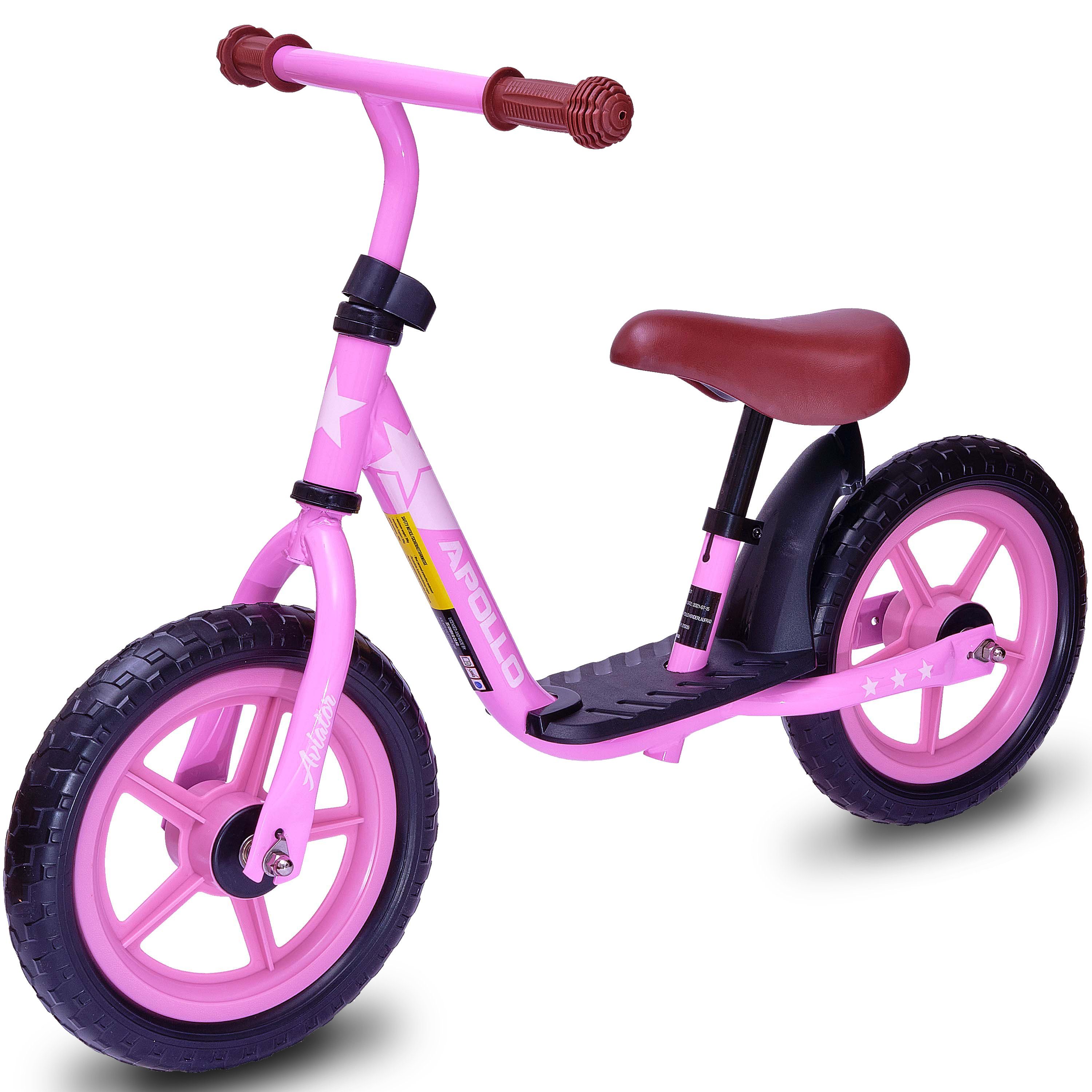 Apollo Laufrad Laufrad für Kinder Aviator 12 Zoll Zoll, leicht und stabil Pink