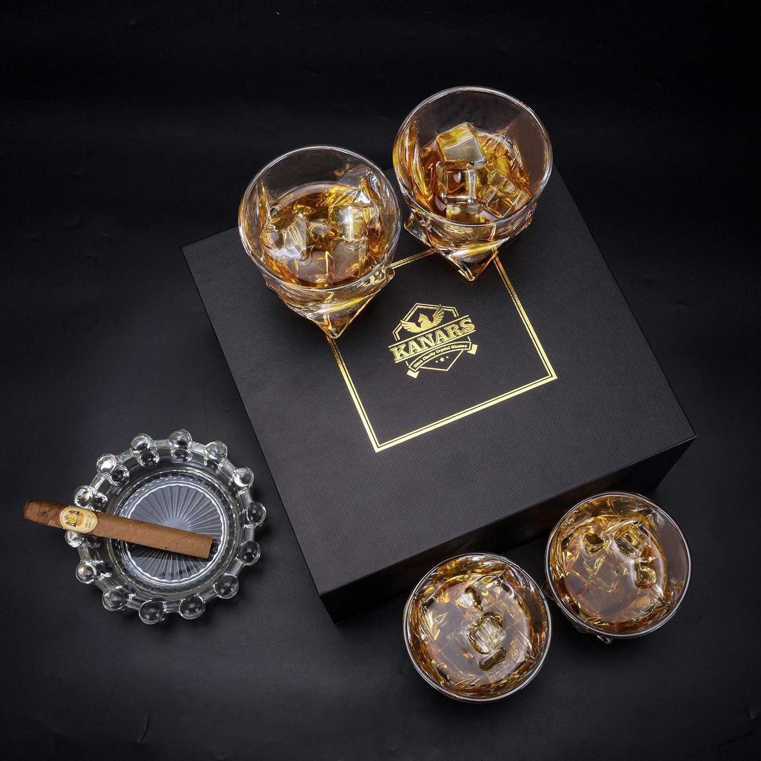 LuxusKollektion Whiskyglas Whiskey Gläser Set Kristallglas Geschenk 4-teilig 300 ml