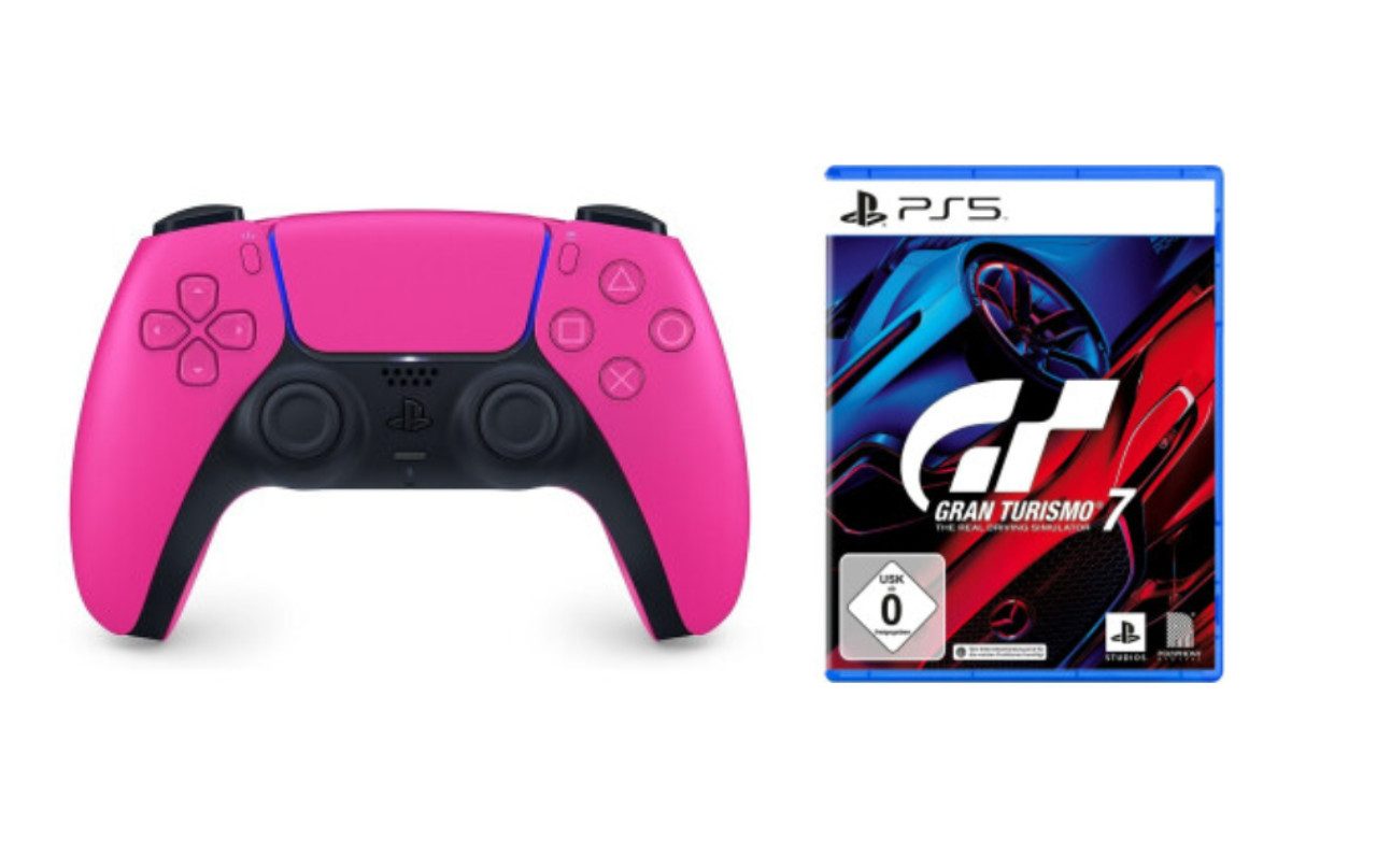 Playstation PS5 Controller Nova Pink inkl. Gran Turismo 7 PS5 DualSense Wireless-Controller (Spiele-Set, inkl. Gran Turismo 7)