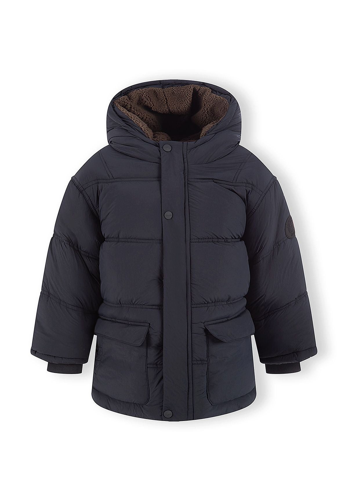 MINOTI Winterjacke für Jungen mit Teddyfutter wattiert, Steppnähte