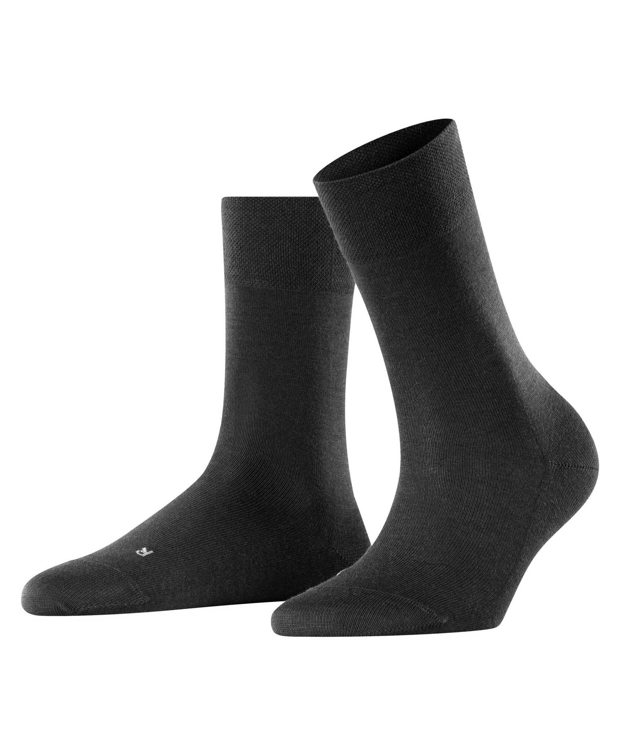 FALKE Kurzsocken Damen Socken - Sensitive New York, Bündchen, Logo Schwarz