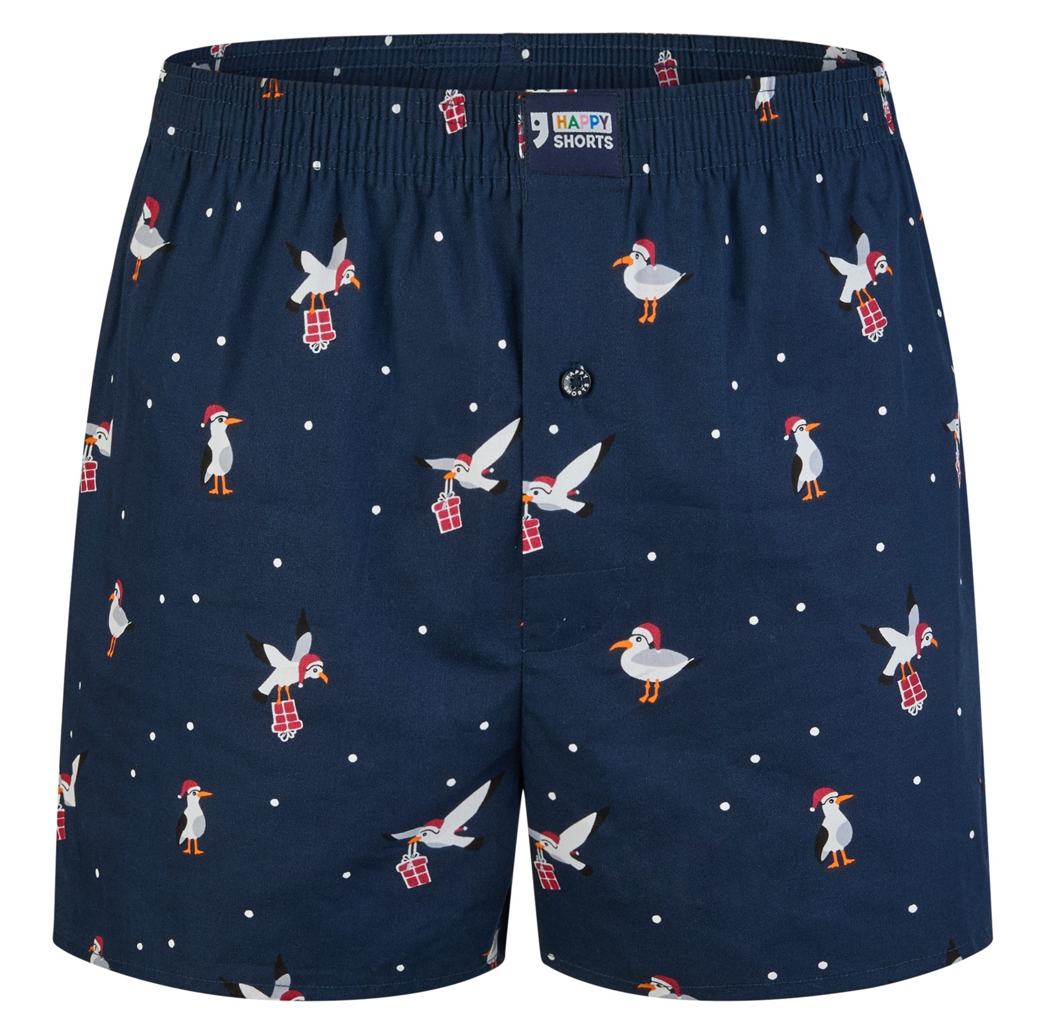 Boxershorts Happy Shorts Herren american Boxershorts Möwe mit Geschenk "NEW FIT"